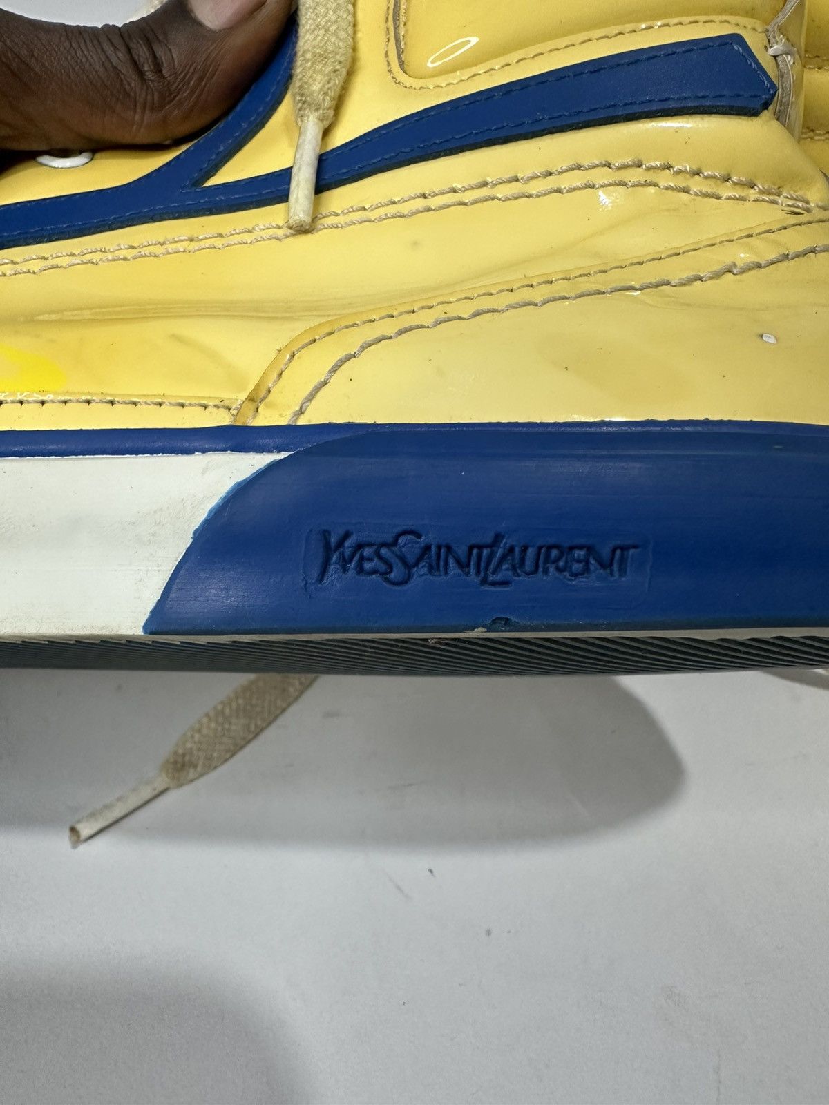 Yves Saint Laurent Vintage Yves Saint Laurent Yellow Patent Leather Y Sneakers. Size US 8 / EU 41 - 7 Thumbnail