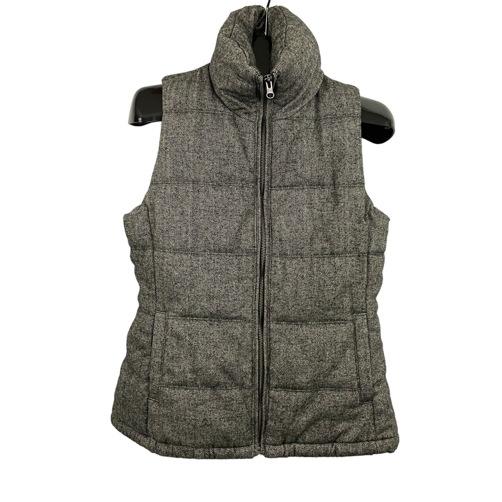 Old Navy Old Navy Herringbone Wool Blend Puffer Vest SMALL Size S / US 4 / IT 40 - 1 Thumbnail