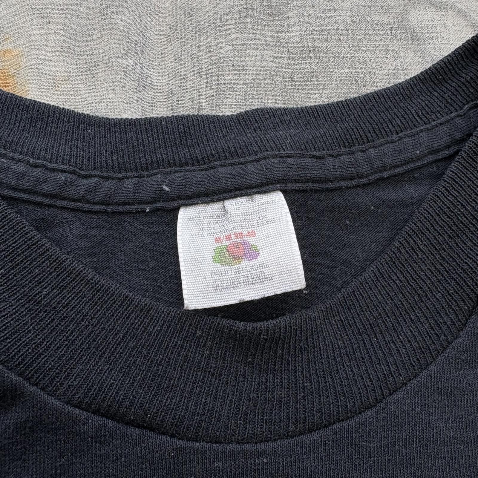 Fruit Of The Loom Vintage 90s Y2K Black Grunge Faded Distressed Pocket Tee Size US M / EU 48-50 / 2 - 3 Thumbnail