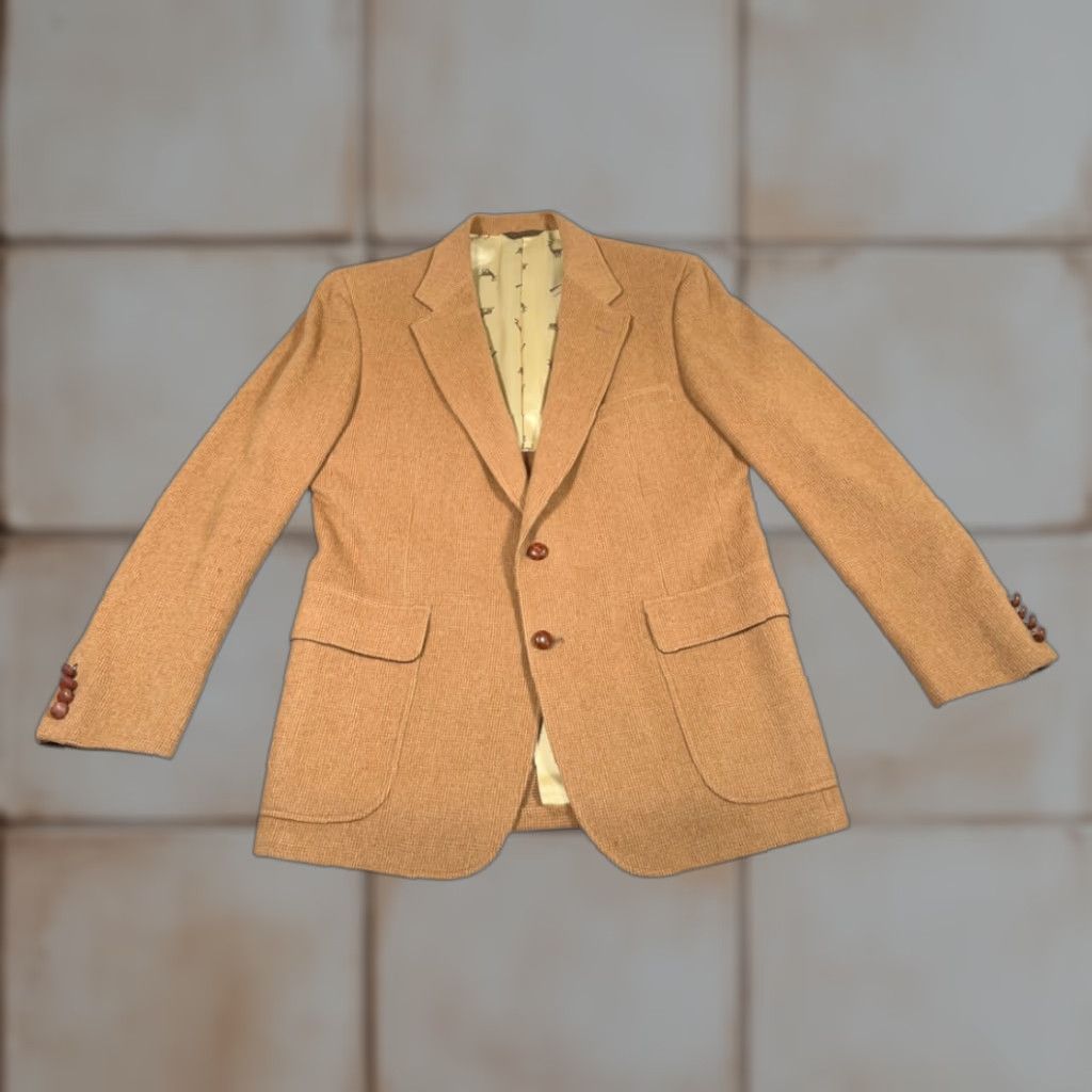 Vintage VINTAGE Cricketeer Jacket Sport Coat Brown Wool Union Made USA 60s Blazer Two-Button Notch Lapel Adult LARGE Mens Size 42R - 1 Thumbnail