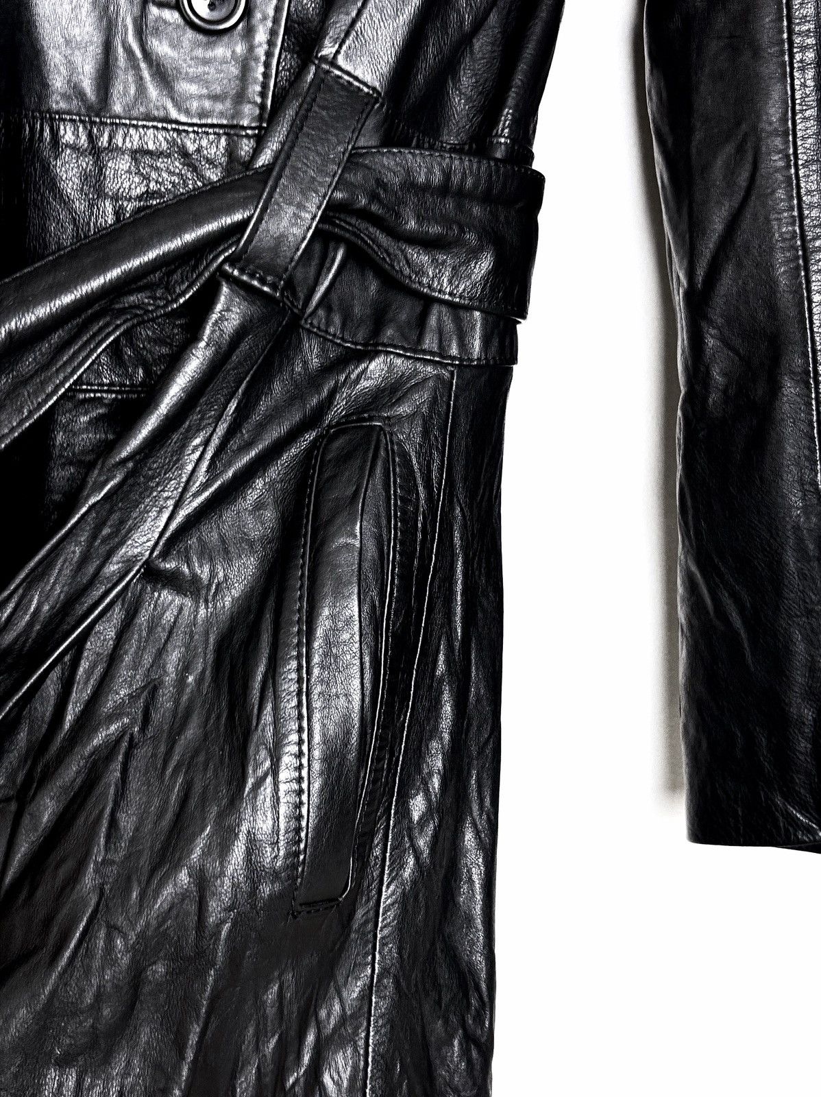 Genuine Leather PRUNE Gothic Vampire Leather Trench Coat Size L / US 10 / IT 46 - 13 Thumbnail