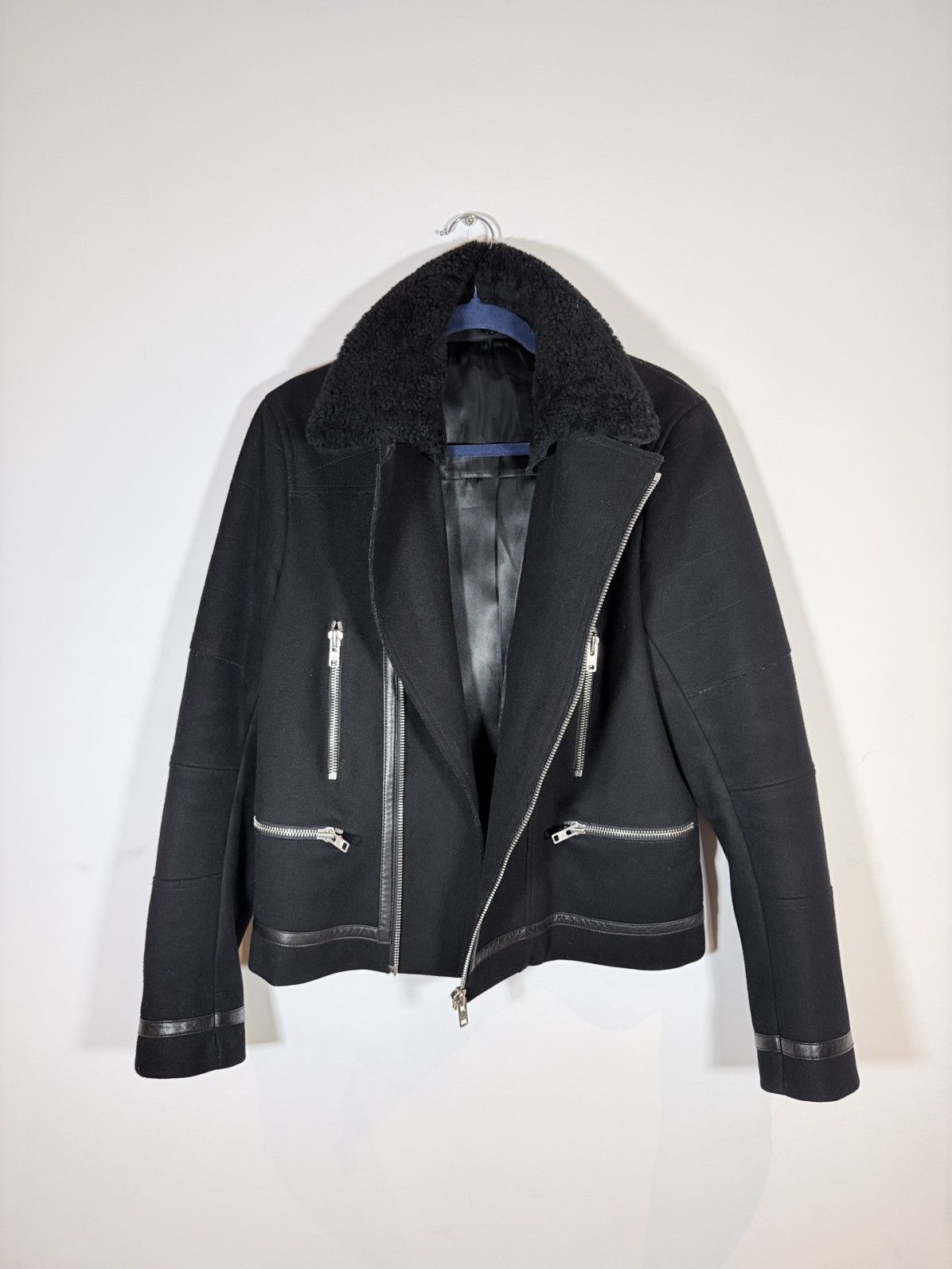 Sandro Sandro Paris Archive Wool Biker Jacket Size S / US 4 / IT 40 - 3 Thumbnail