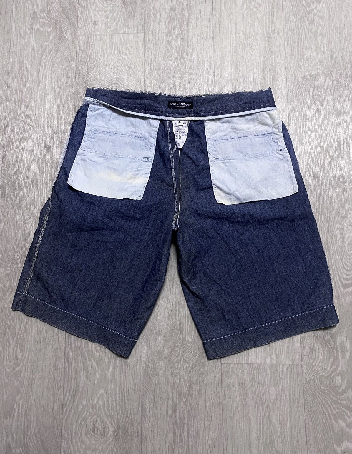 Dolce & Gabbana Dolce & Gabbana Washed Blue Distressed Jeans Shorts Size US 34 / EU 50 - 21 Thumbnail