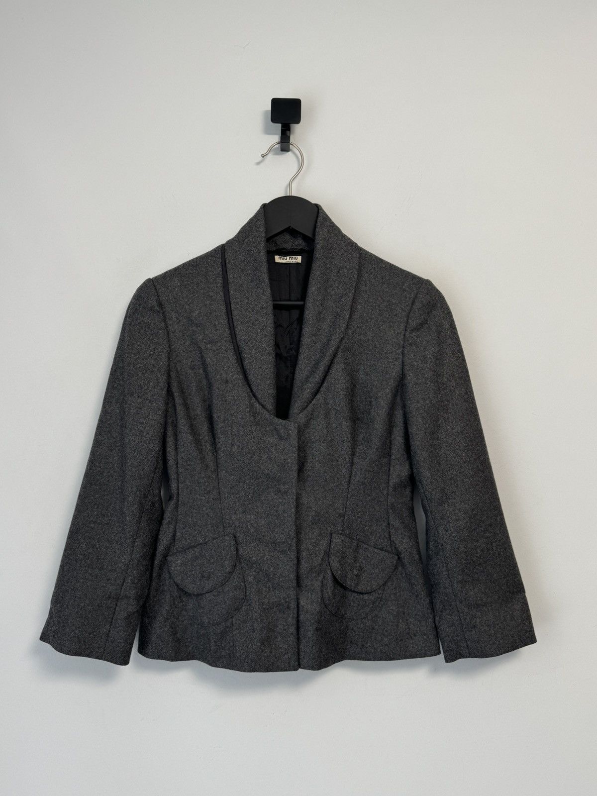 Miu Miu Miu Miu Vintage Fleece Wool Gray Blazer Jacket Size 40 Size S / US 4 / IT 40 - 1 Thumbnail