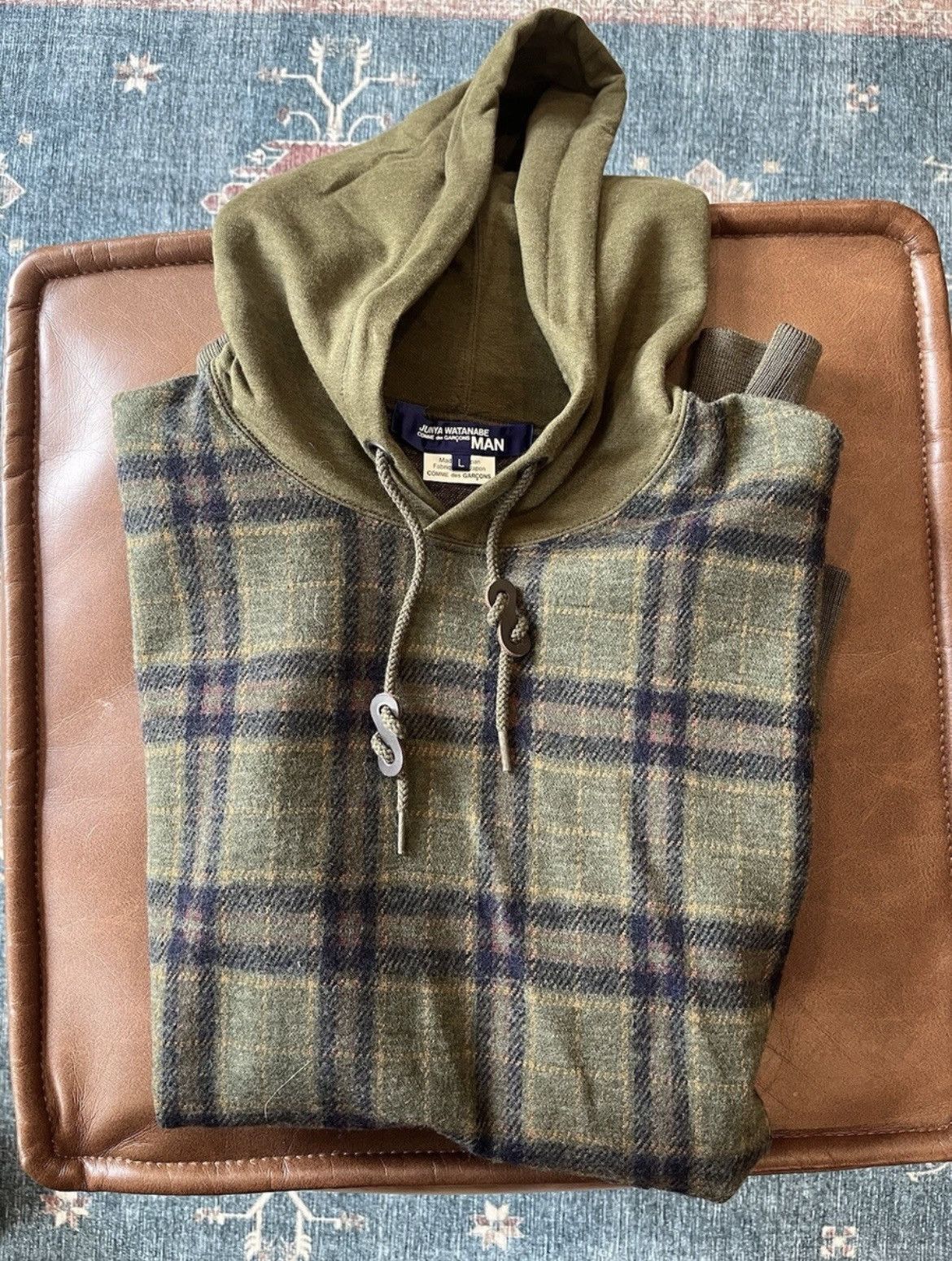 Comme des Garcons 2000s ‘Comme Des Garçons’ Plaid Wool Hoodie Size US L / EU 52-54 / 3 - 1 Thumbnail