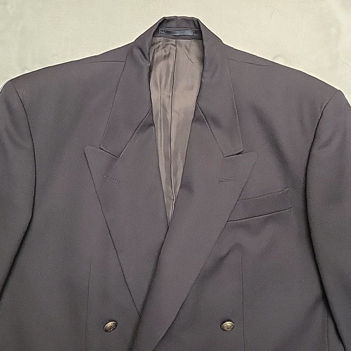 NEXT VINTAGE NEXT Blazer Mens 42L Dark Navy Double Breasted Wool Tailored Formal Classic Jacket Size 42R - 3 Thumbnail
