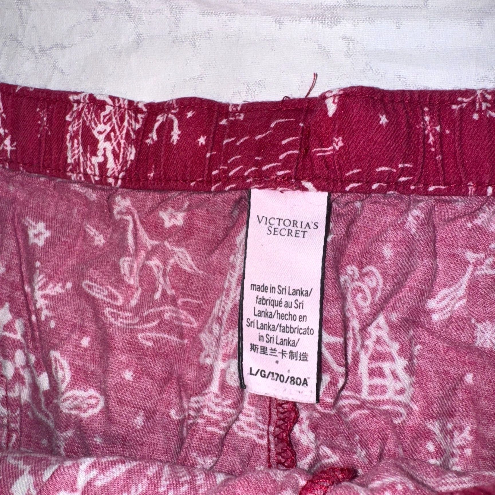 Victoria's Secret Victoria's Secret Womens Lounge Pants Pajama Red Reindeer Christmas All Over Print Jersey 56% Cotton 44% Modal L Size 36" / US 14 / IT 50 - 2 Thumbnail