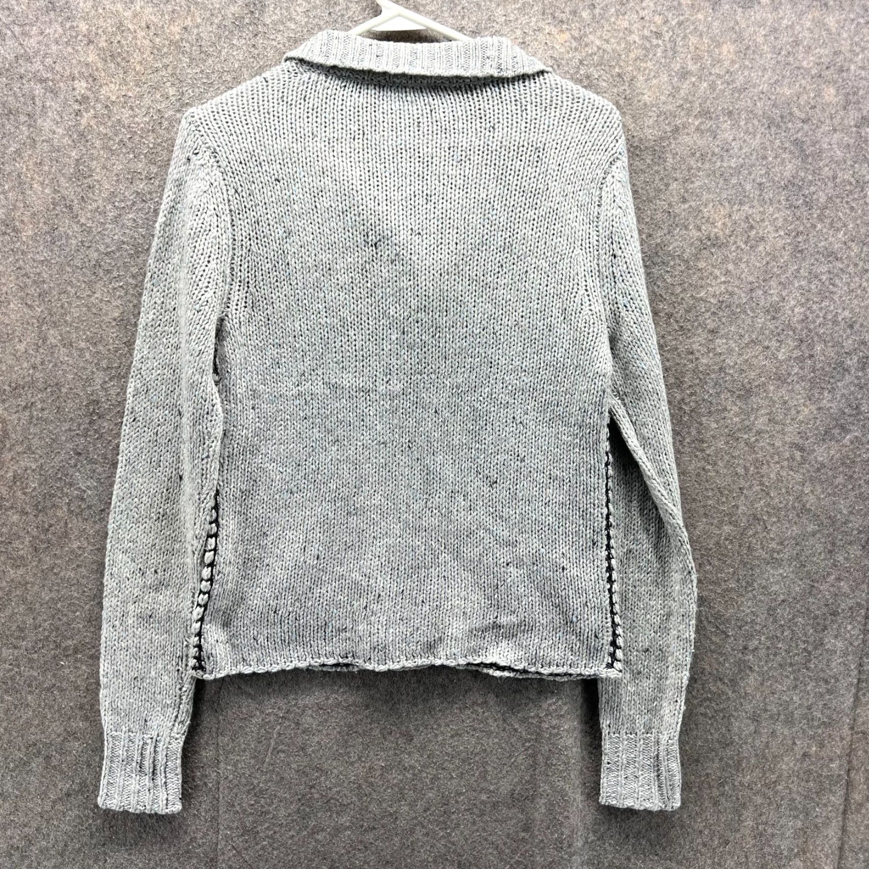Vintage VINTAGE Cabi Sweater Cardigan Jacket Womens Small Gray Square Stitch Knit Snap Front Two-Tone? Wait Size S / US 4 / IT 40 - 2 Thumbnail