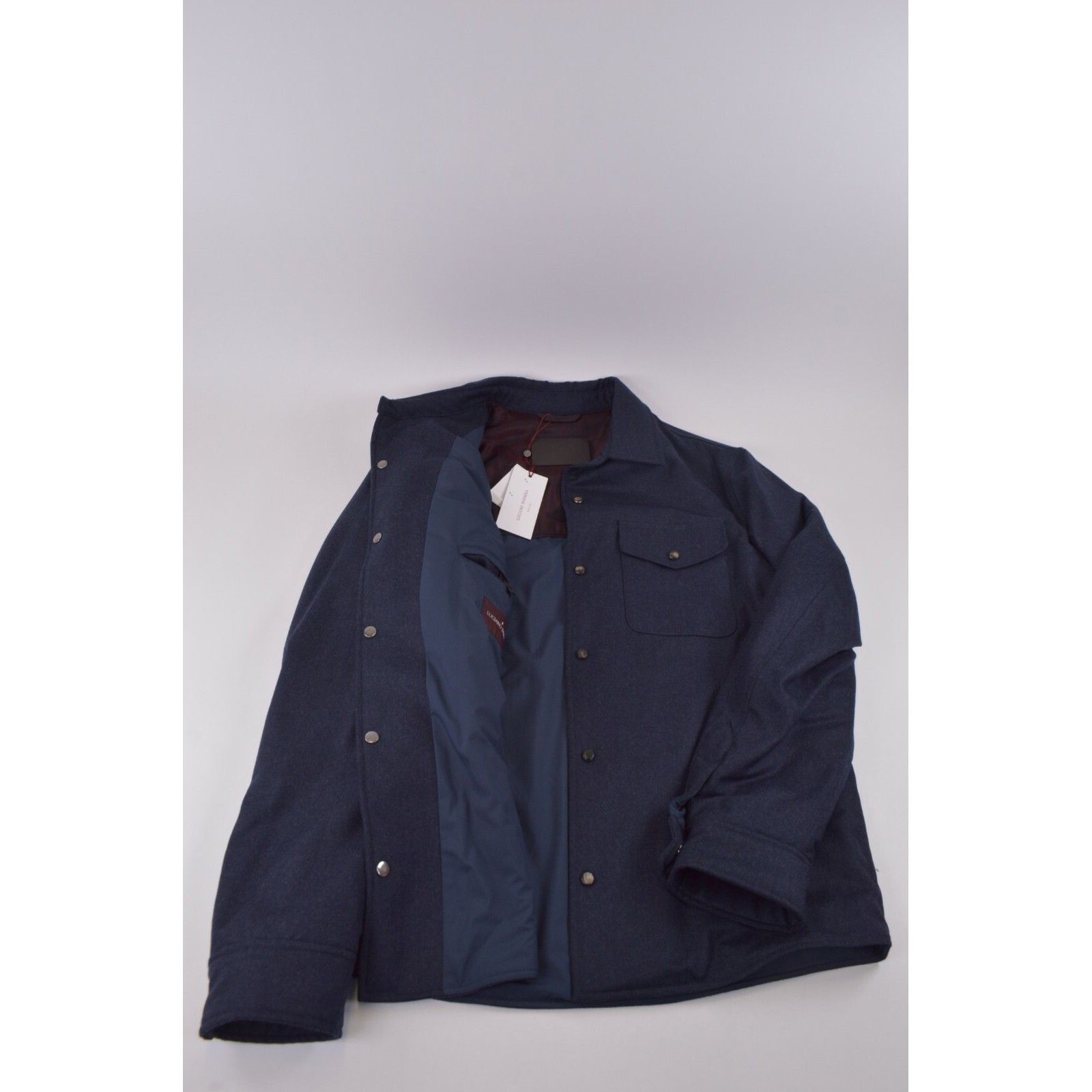 Luciano Barbera Luciano Barbera Overshirt Size S US In Blue Wool Size US S / EU 44-46 / 1 - 4 Thumbnail