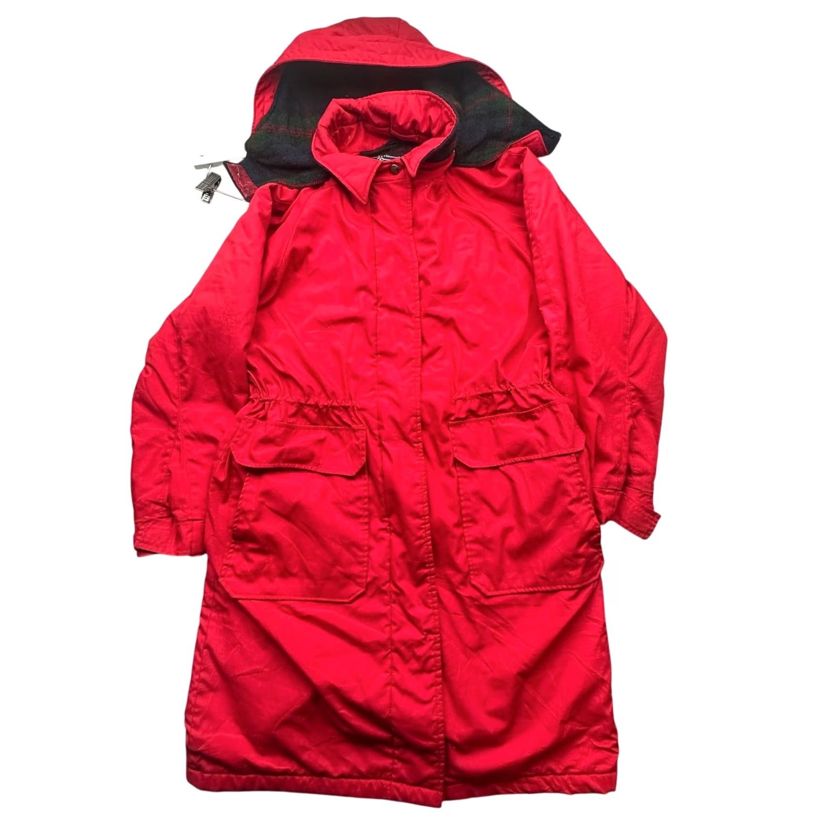 Vintage VINTAGE Woolrich Long Hooded Parka Jacket Womens Large Red Wool Plaid Lined Size L / US 10 / IT 46 - 2 Thumbnail