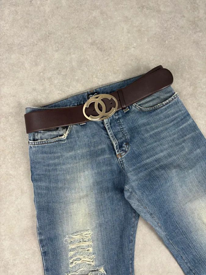 Chanel Chanel Brown Leather Gold-Tone Buckle Belt Size ONE SIZE - 1 Thumbnail