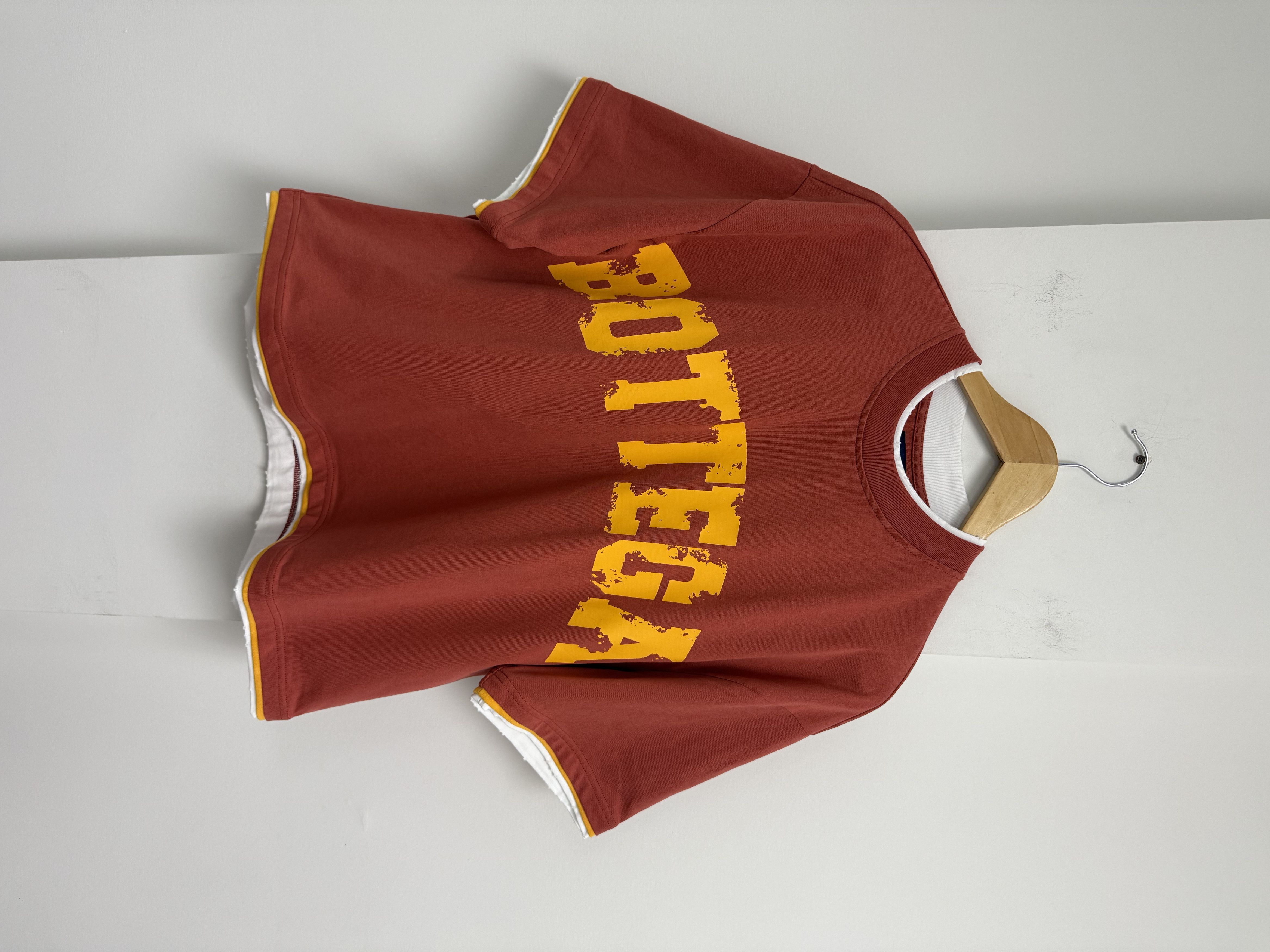 Maglietta Uomo Bottega Desires War – T-Shirt Rossa Manica Corta Nuova Con Etichette - Foto 2