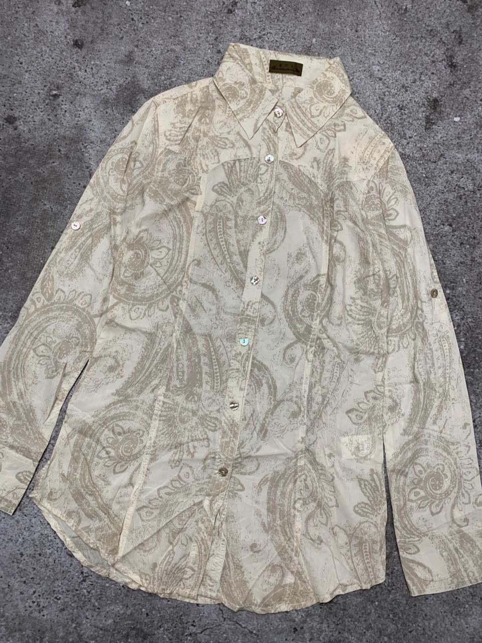 GOA GOA Flower Print Linen Button Shirt Size M / US 6-8 / IT 42-44 - 3 Thumbnail