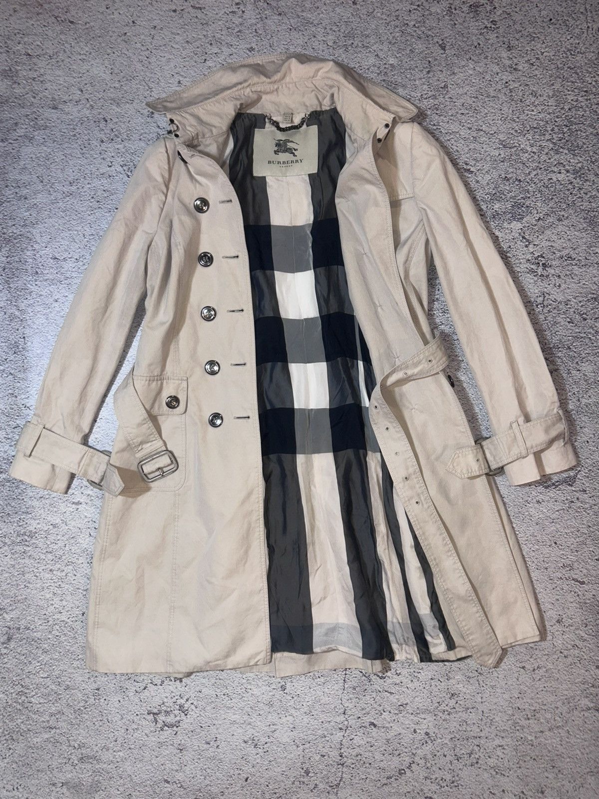 Burberry Burberry London Beige Belted Trench Coat – Made in Italy Size L / US 10 / IT 46 - 1 Thumbnail