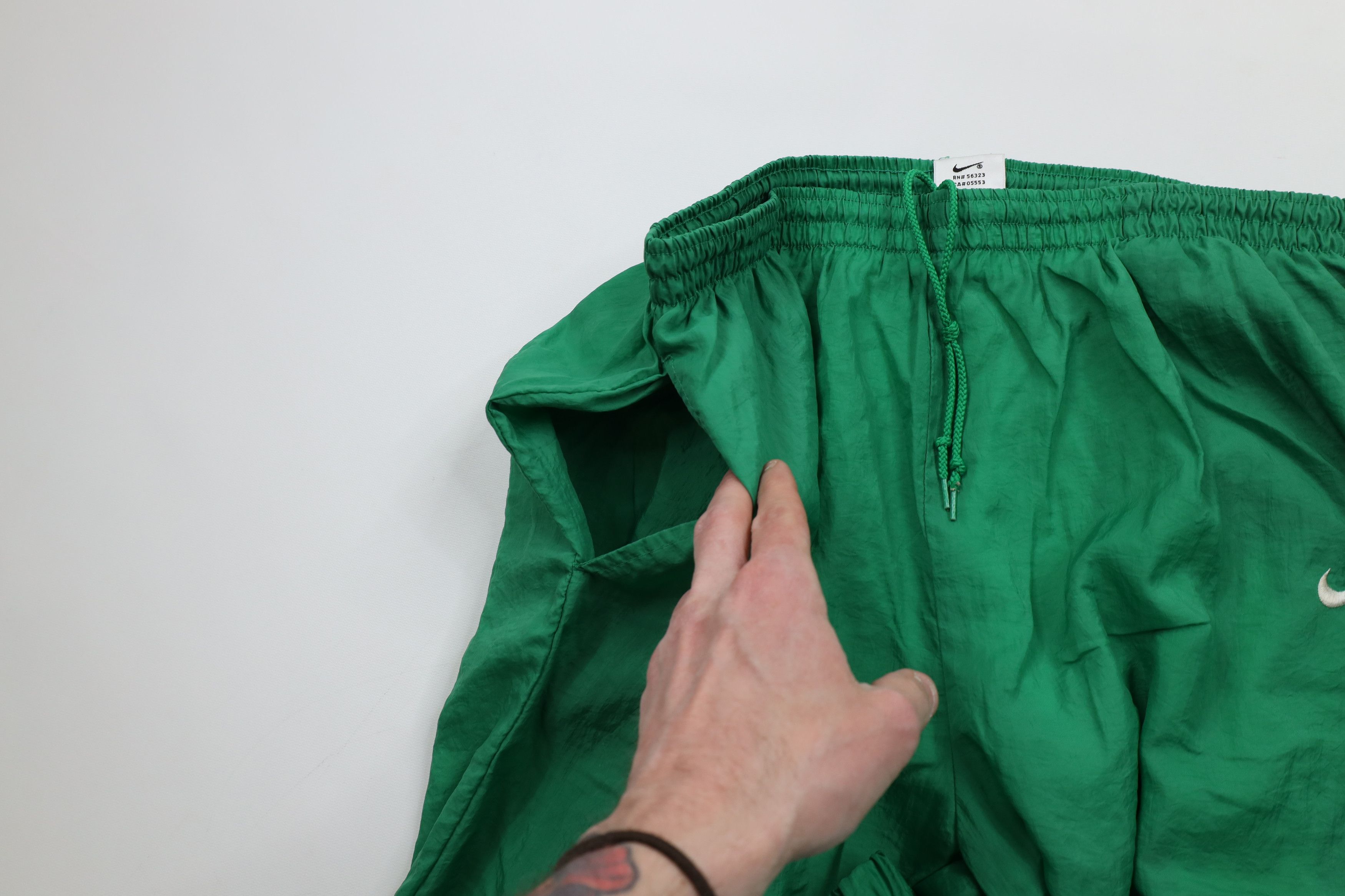 Nike × Vintage Vintage 90s Nike Scott Mini Swoosh Lined Joggers Pants Green Size US 38 / EU 54 - 7 Thumbnail