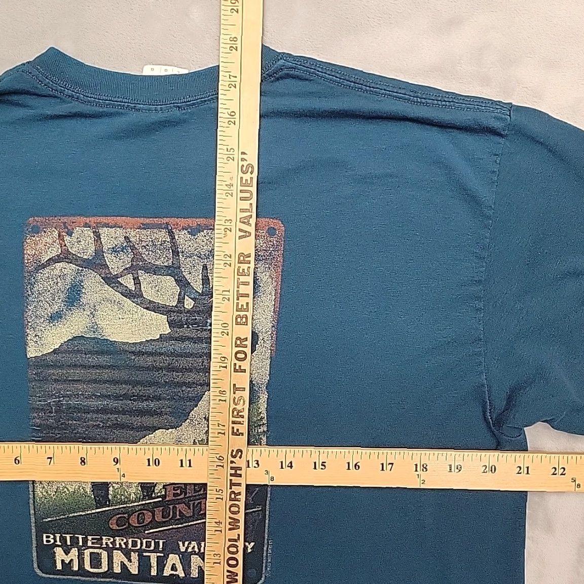 Gildan VTG Nature Shirt Men L Teal Elk Country Graphic Bitteroot Valley Hamilton MT TEE Size US L / EU 52-54 / 3 - 7 Thumbnail