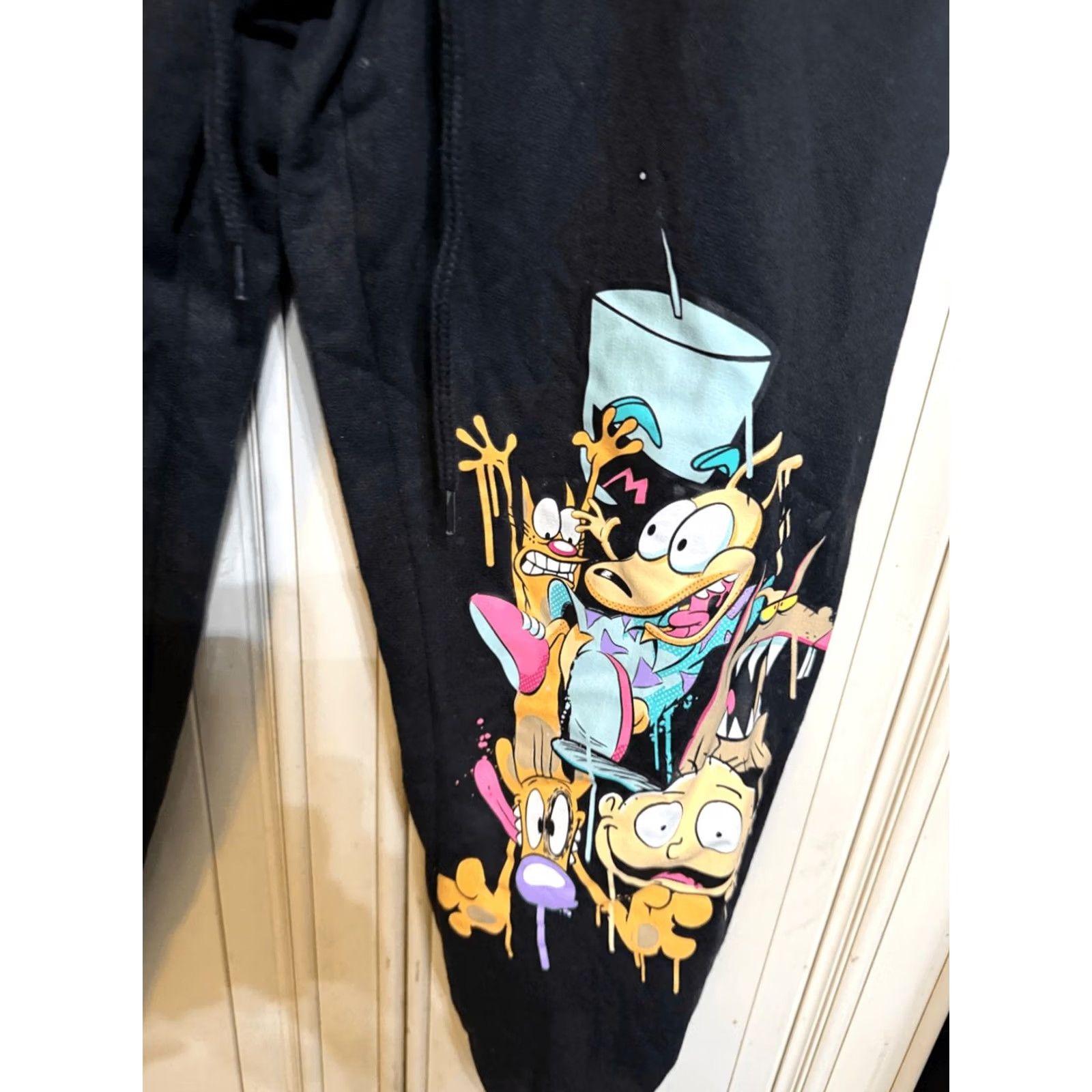 Nickelodeon Nickelodeon Men’s Sweatpants Jogger Drawstring Black Small Multicolor Family Portrait Size US 29 - 4 Thumbnail