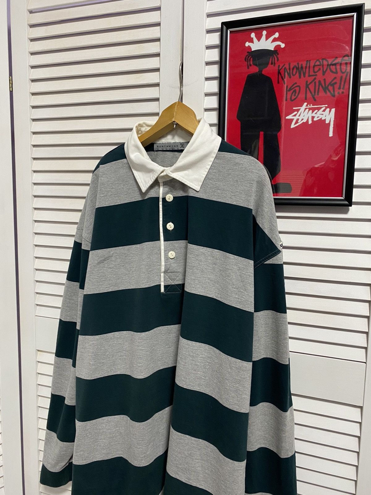 Japanese Brand × Vintage Vintage Long Sleeve Shirt Northlind Striped Style Hype Rare Size US XL / EU 56 / 4 - 2 Thumbnail
