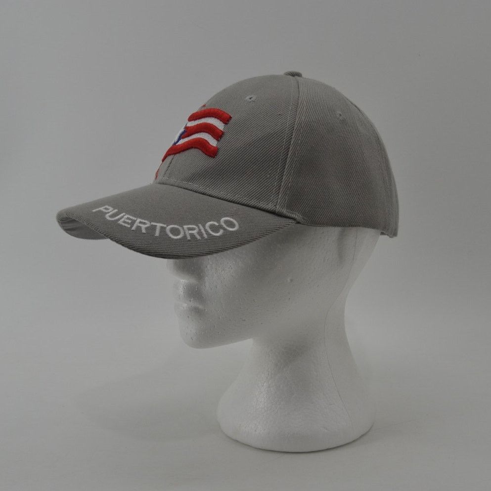 Other Puerto Rico Baseball Cap Hat Gray Red White Blue Adjustable Size ONE SIZE - 6 Thumbnail