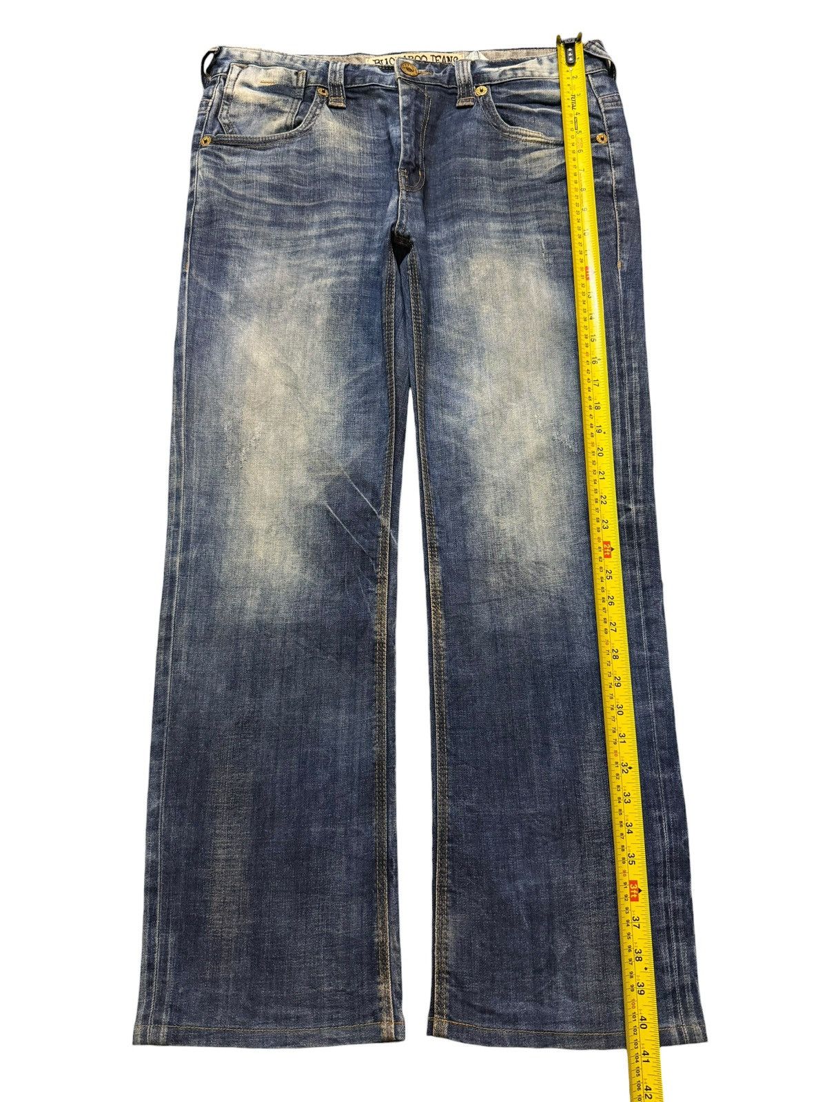 Japanese Brand Vintage Y2K Japanese Brand Blue Faded Wash Bleached Wide Leg Size US 35 - 9 Thumbnail