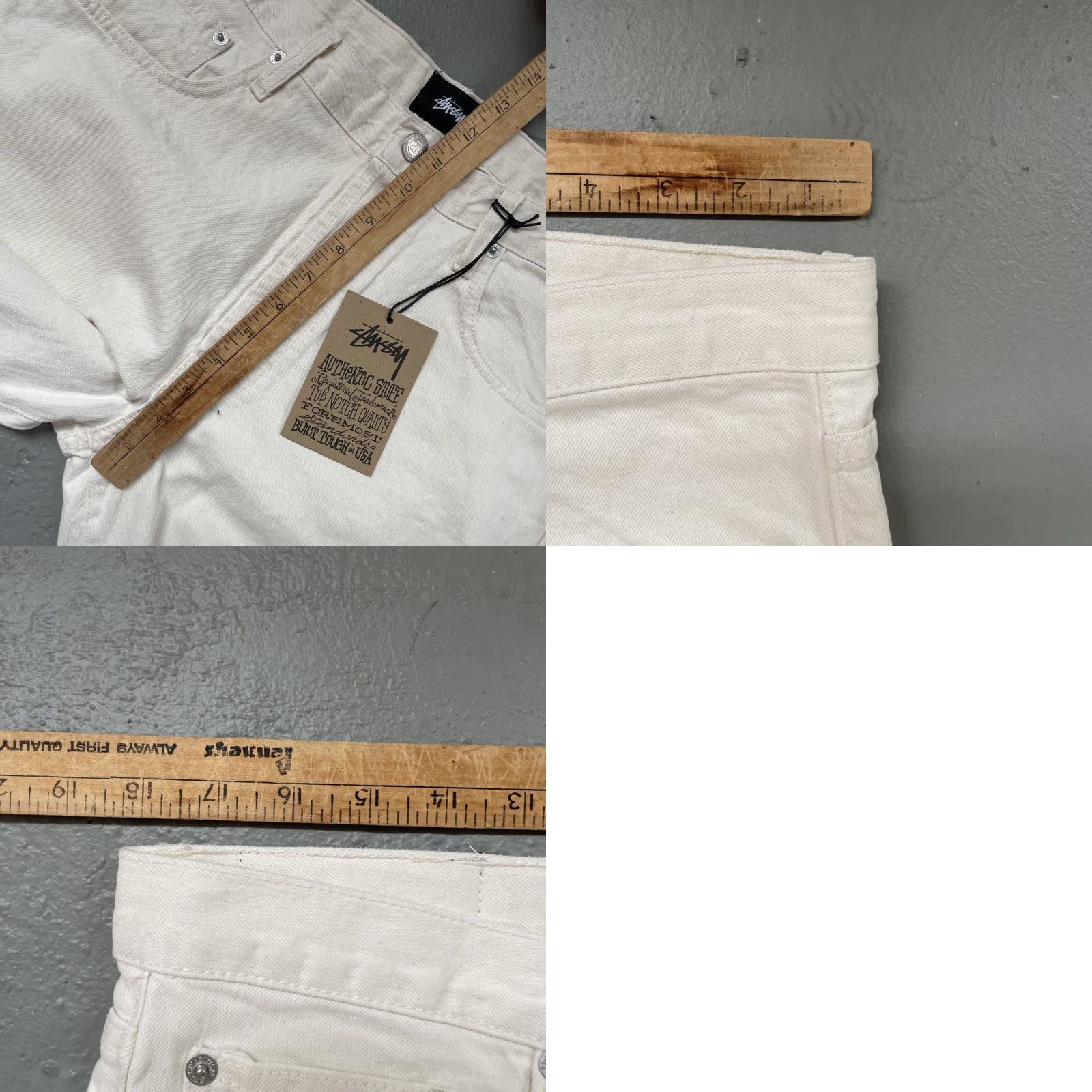 Vintage VINTAGE Stussy Jeans Denim Slim 5-Pocket Skate 1990s-Y2K Made in Usa NWT Size 36 Mens Jeans Unbleached White USA 90s Size US 36 / EU 52 - 8 Thumbnail