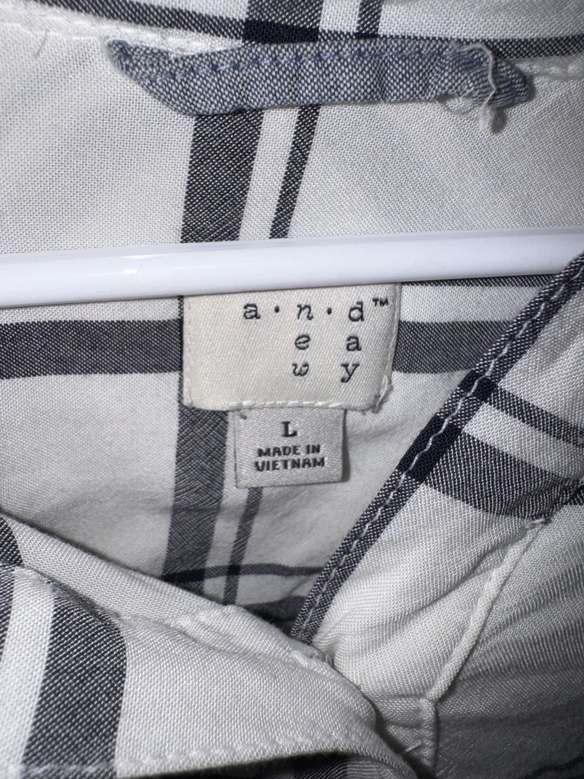 Other a.n.d Women's Black and White Plaid Button-Up Shirt, L Size L / US 10 / IT 46 - 3 Thumbnail