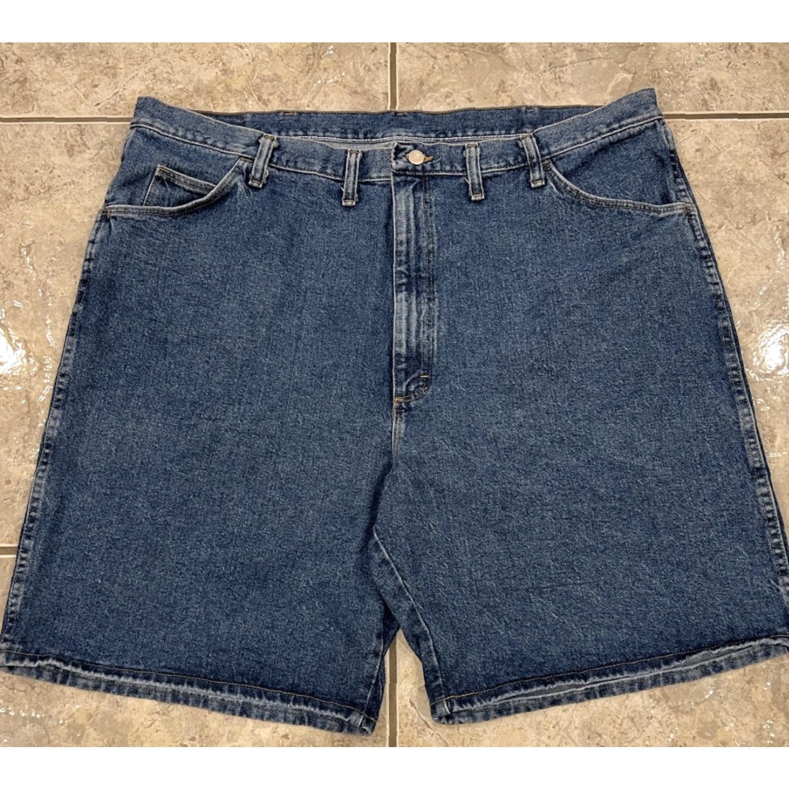 Wrangler VINTAGE Wrangler Relaxed Denim 10" Shorts Jeans Bermuda Jorts 100% Cotton Mens 44 Denim Blue Size US 44 / EU 60 - 4 Thumbnail