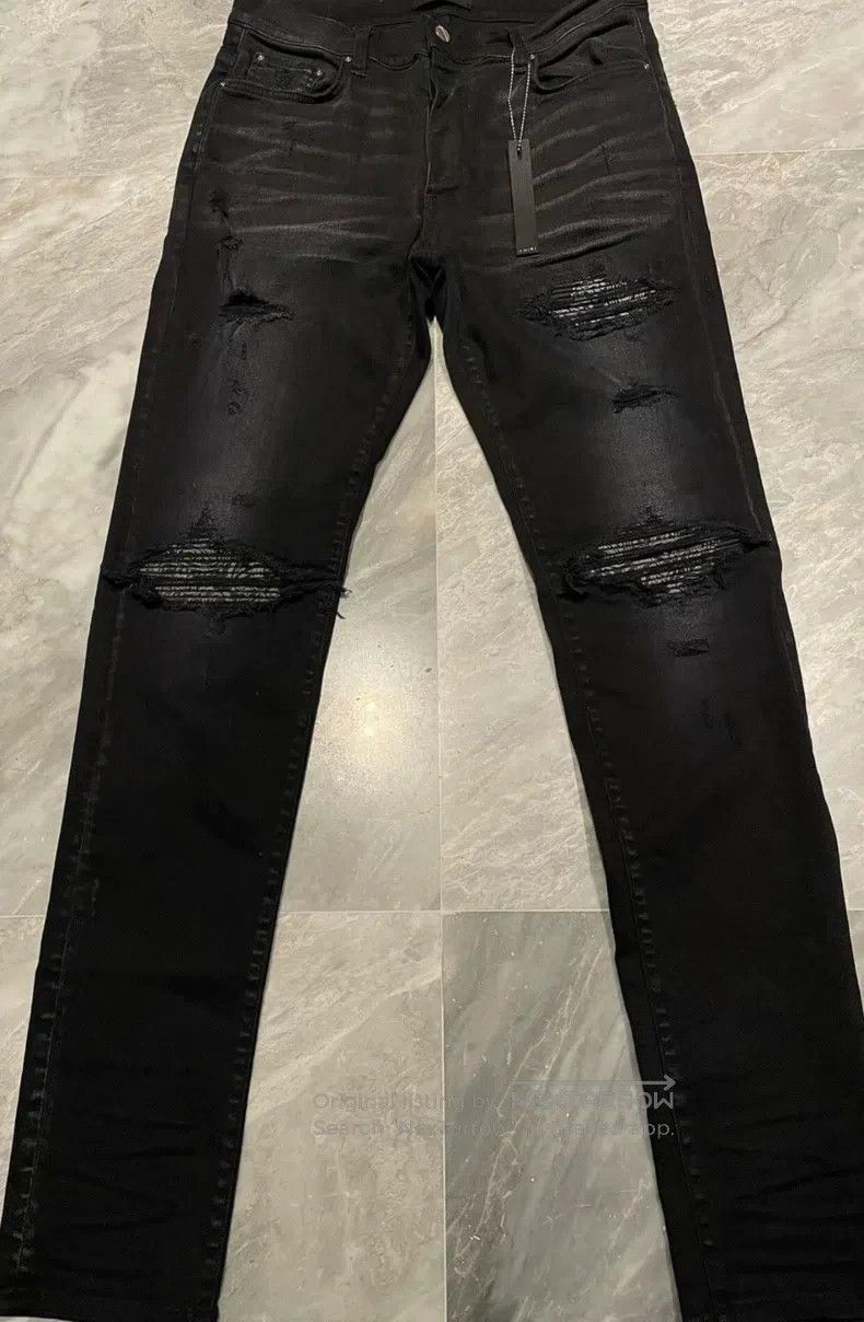 Amiri Amiri Classic Plaid Flower Patchwork Black Bull Size 34 Size US 34 / EU 50 - 1 Thumbnail