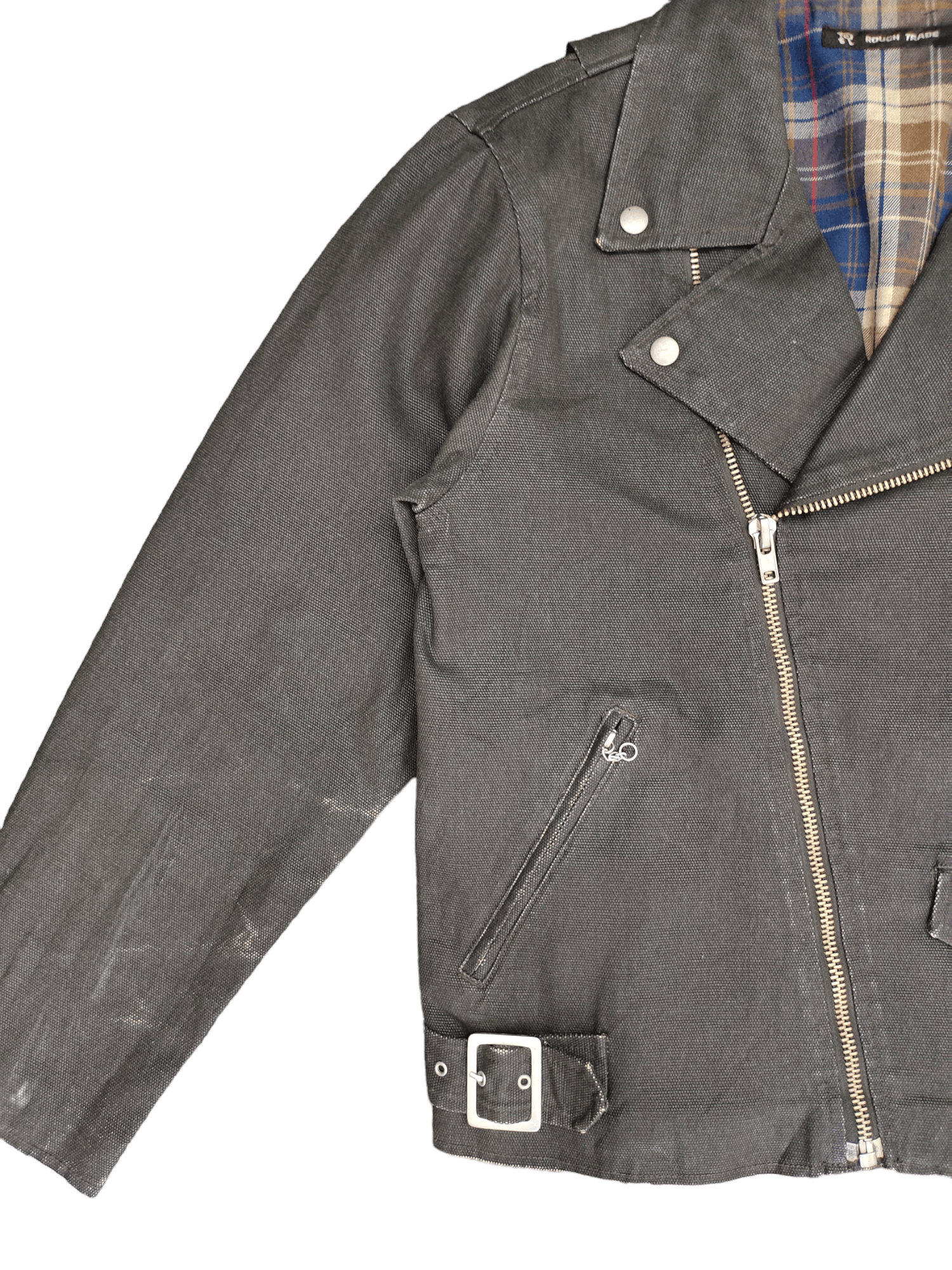 Japanese Brand Rough Trade Bondage Double Collar Waxed Denim Jacket Size US M / EU 48-50 / 2 - 5 Thumbnail