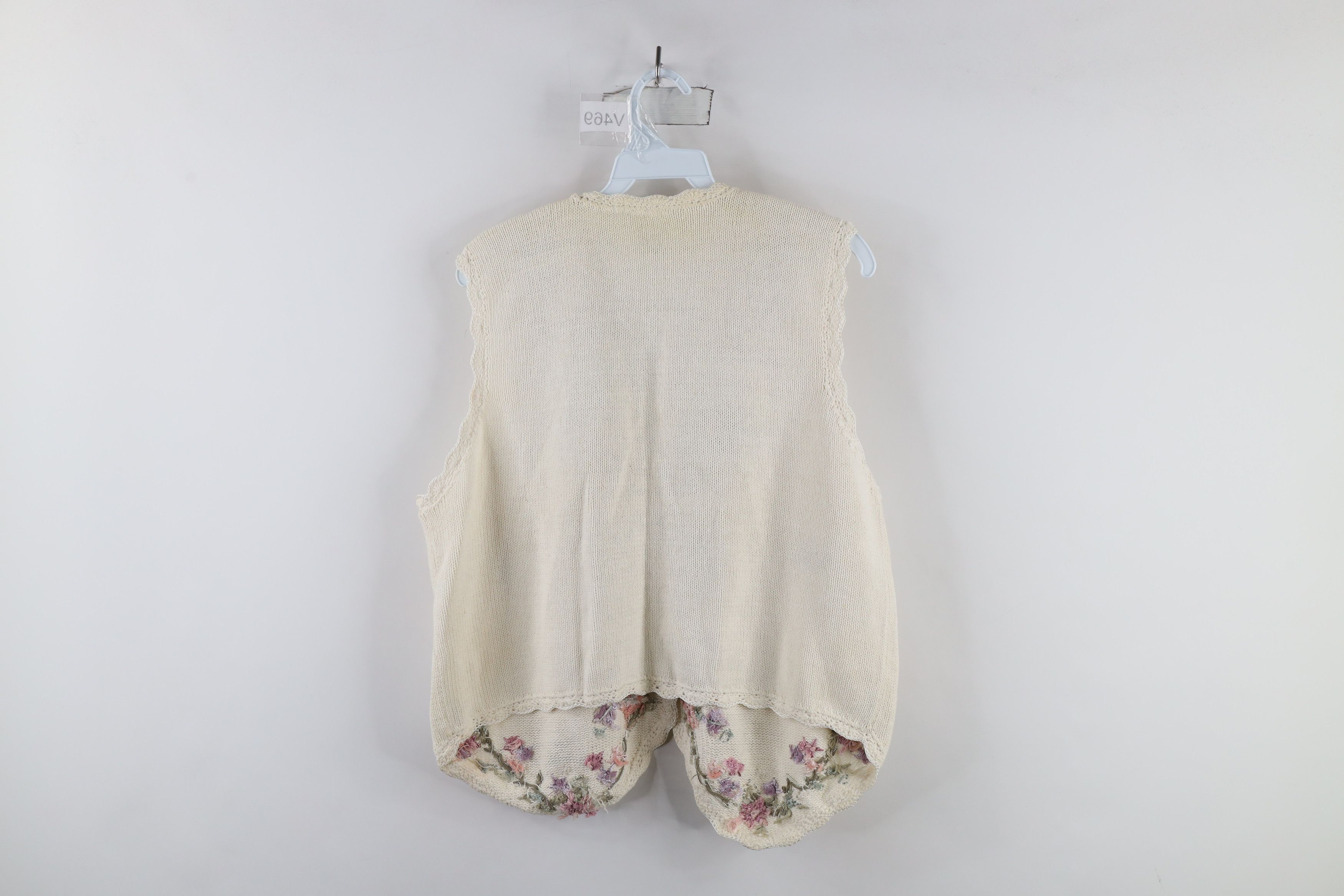 Vintage Vintage 90s Streetwear Flower Cardigan Sweater Vest Size L / US 10 / IT 46 - 12 Thumbnail