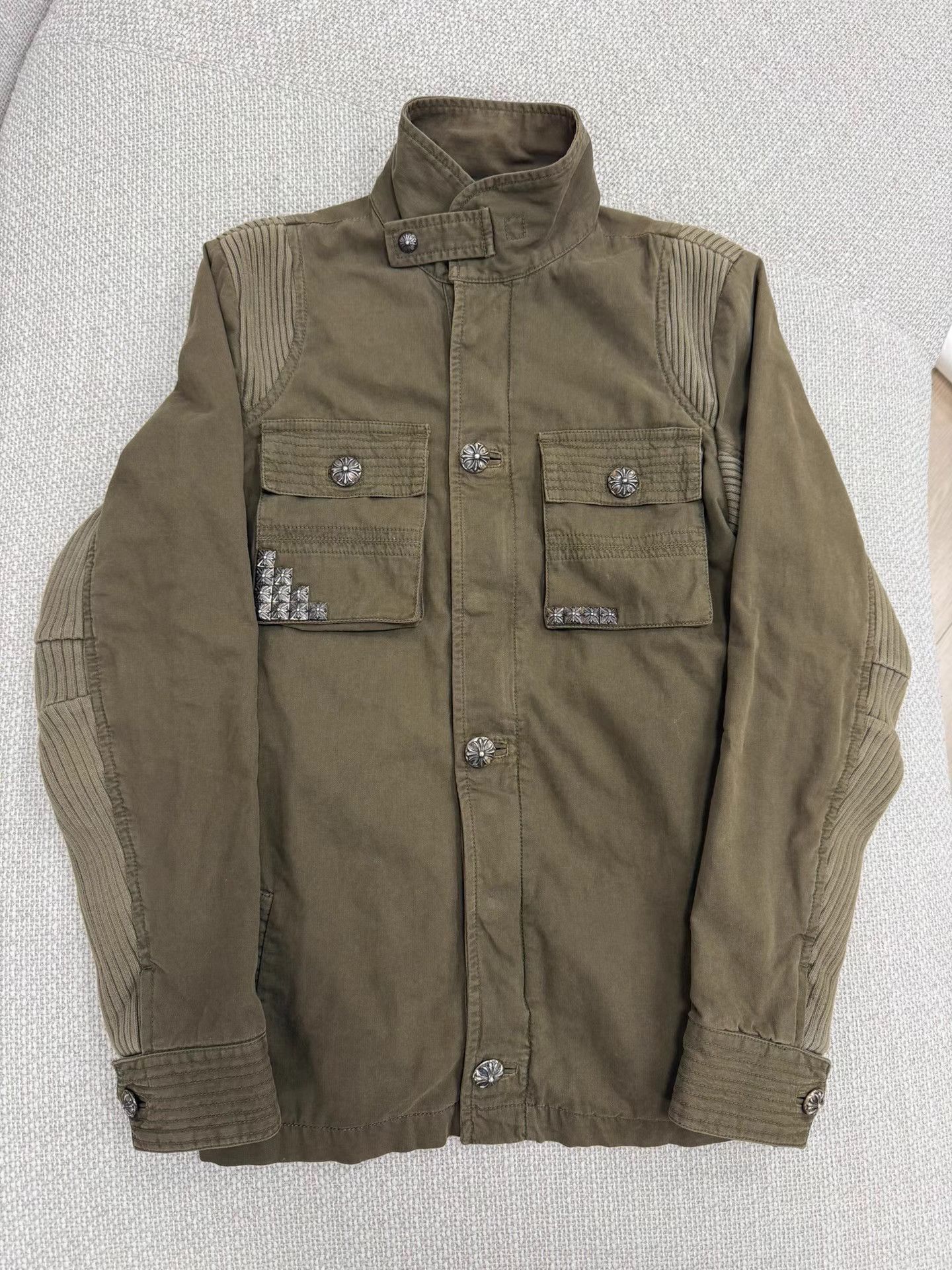 Chrome Hearts Chrome Hearts Olive M65 Silver Stud Jacket Size US S / EU 44-46 / 1 - 1 Thumbnail