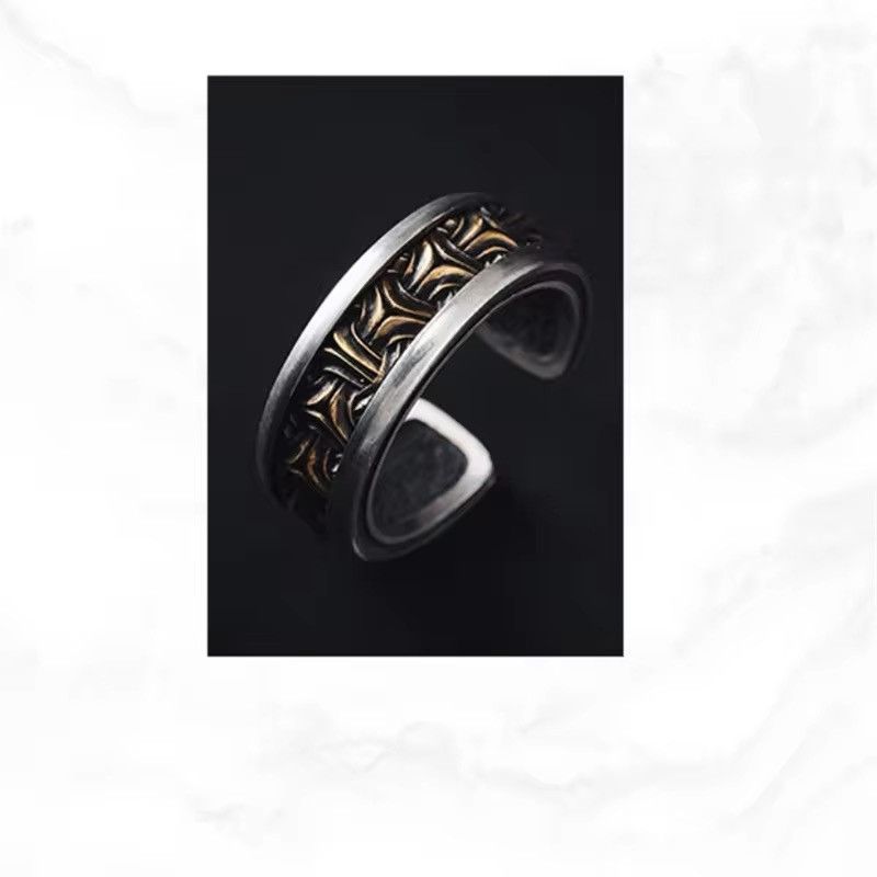 Jewelry × Vintage General Token Design Gold Silver Collision Men Finger Ring Size ONE SIZE - 6 Thumbnail