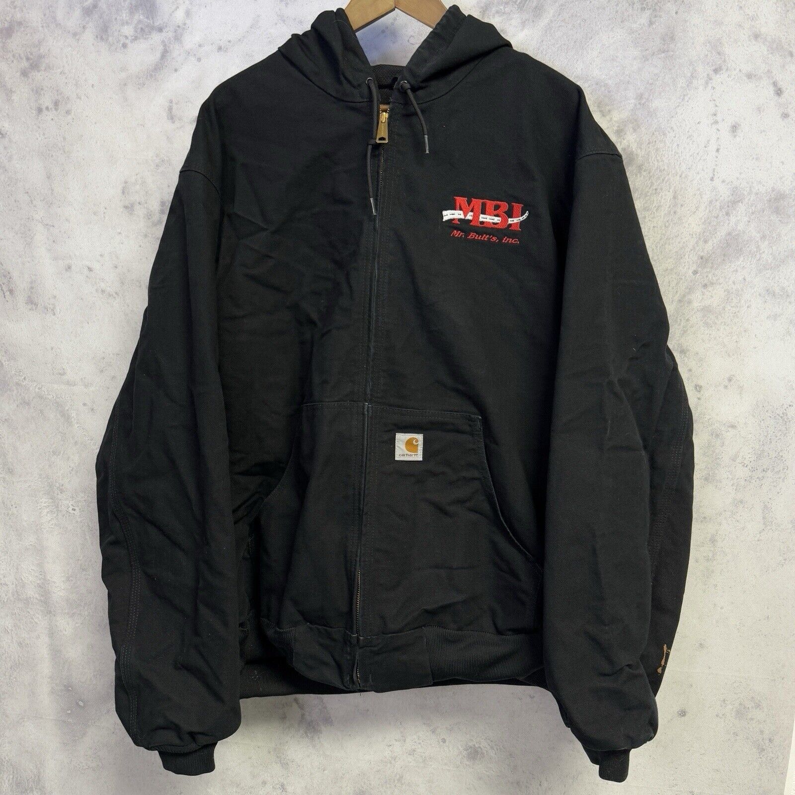Vintage Carhartt J131 Jacket Mens XL Tall Black Full Zip The