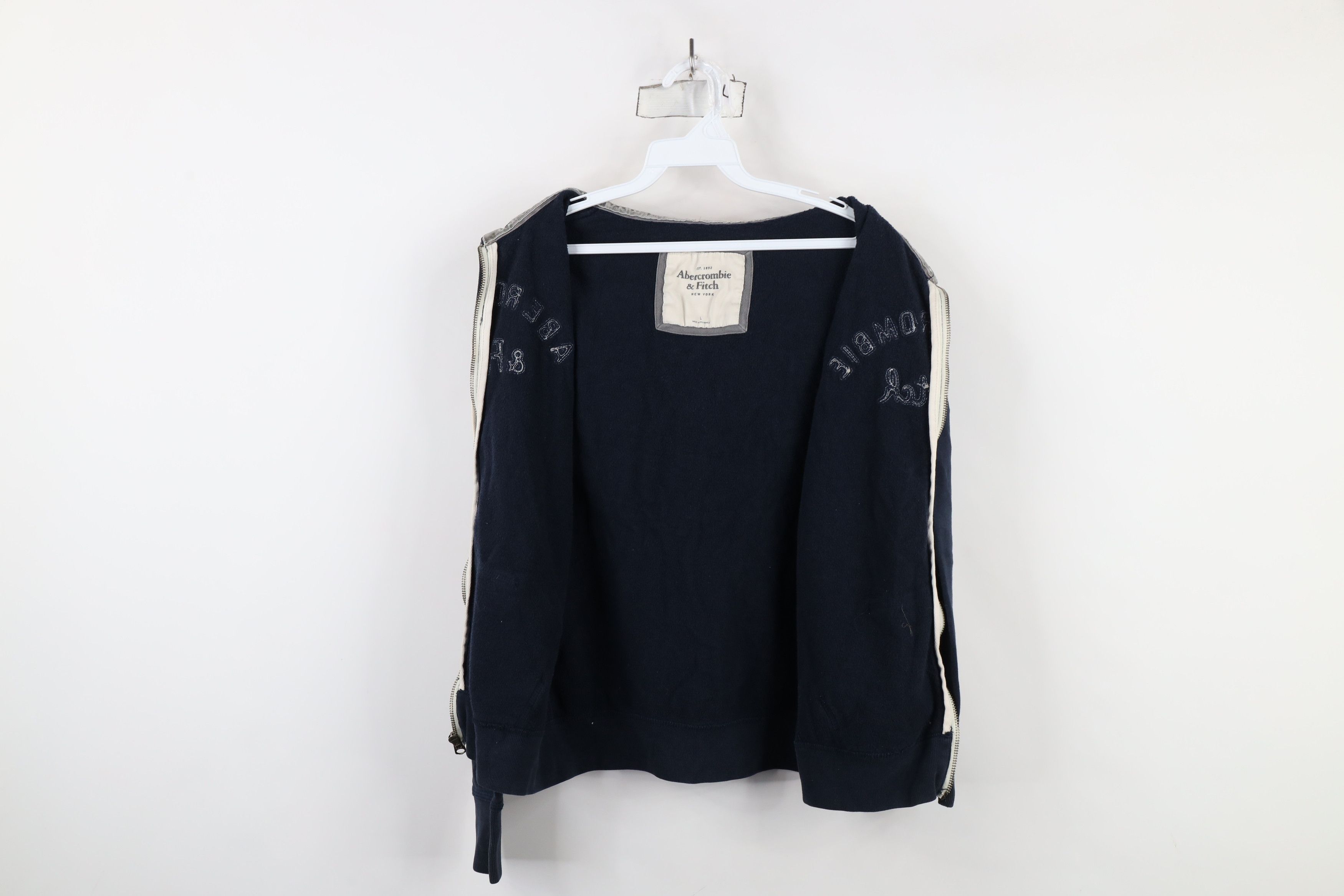 Abercrombie & Fitch × Vintage Vintage Y2K Abercrombie & Fitch Heavy Full Zip Hoodie Blue Size L / US 10 / IT 46 - 8 Thumbnail