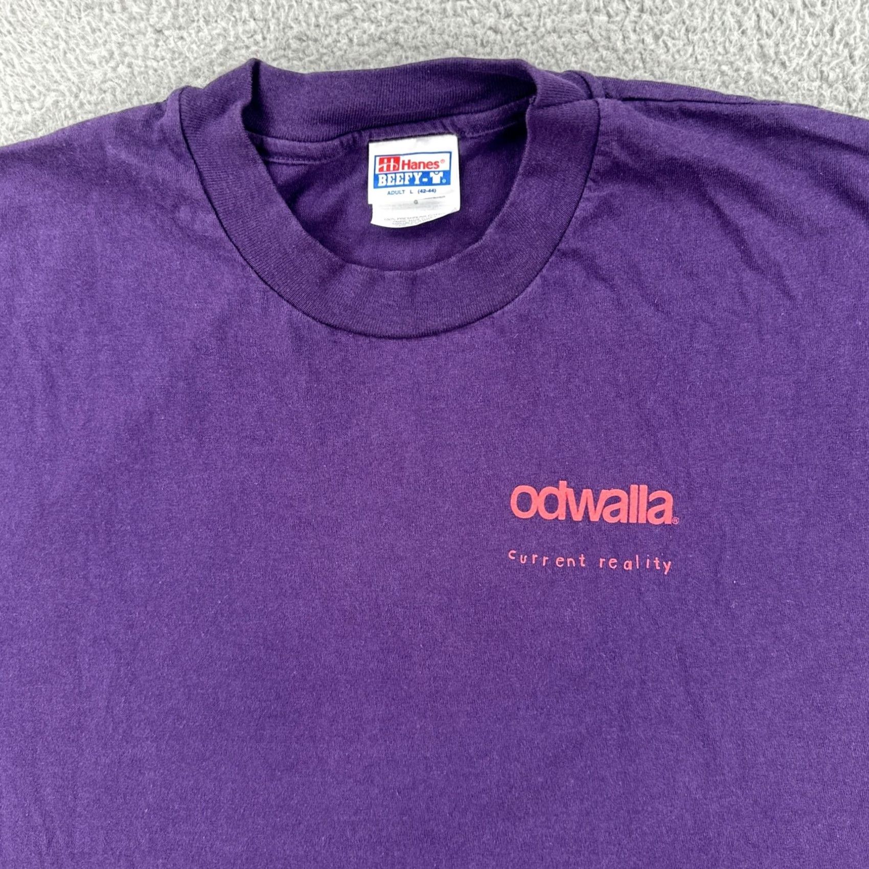 Hanes VINTAGE Hanes Beefy-T T-Shirt Purple Large 90s Hipster Hippie Mens Crew Neck Short Sleeve Size US L / EU 52-54 / 3 - 6 Thumbnail