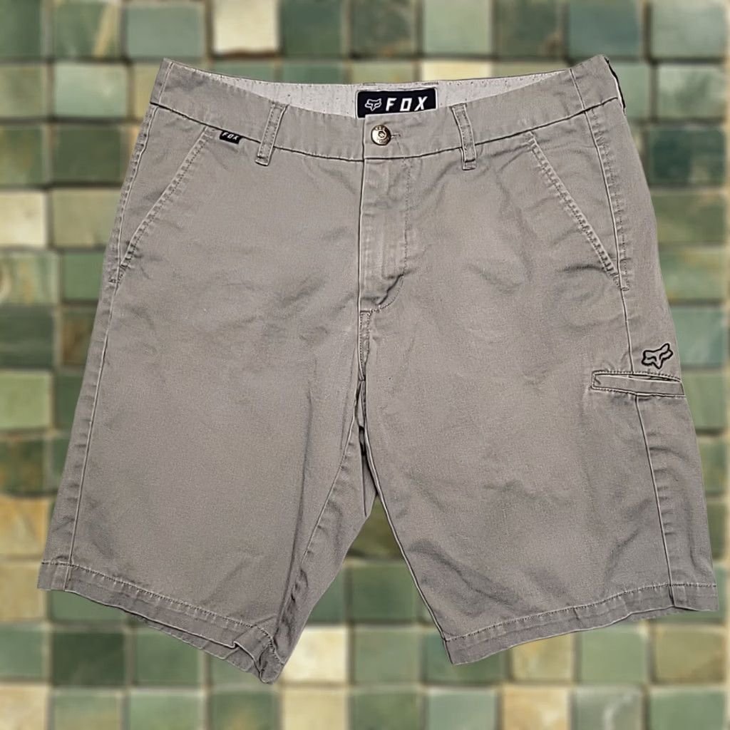 Fox Racing Fox Racing Shorts Mens 31 Gray Twill Cargo Pocket Utility Hiking Outdoor Gorp Size US 31 - 1 Thumbnail