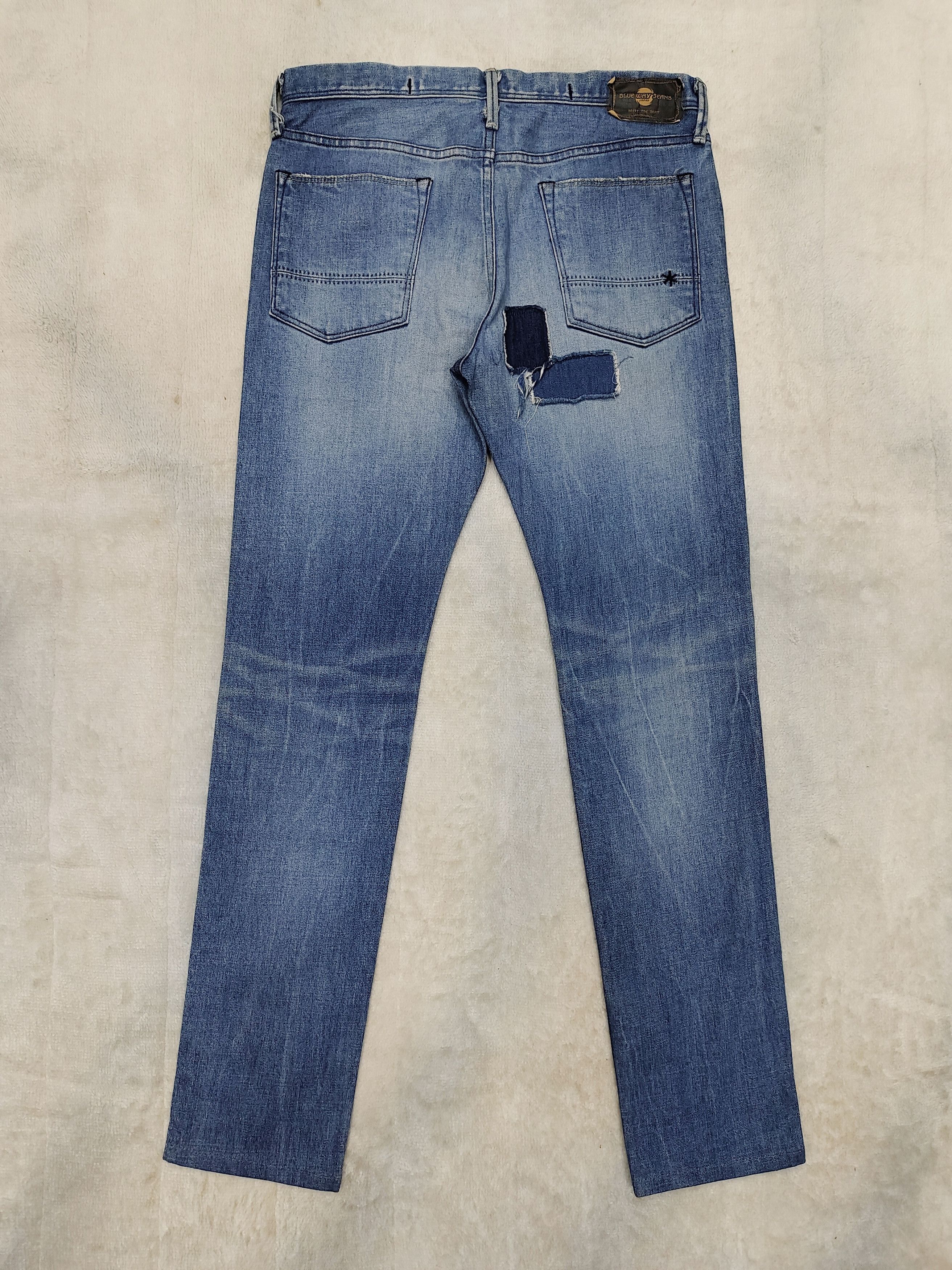 If Six Was Nine Blue Way🇯🇵 Repair Panel Pacthwork Distressed Slim Jeans Size US 30 / EU 46 - 4 Thumbnail