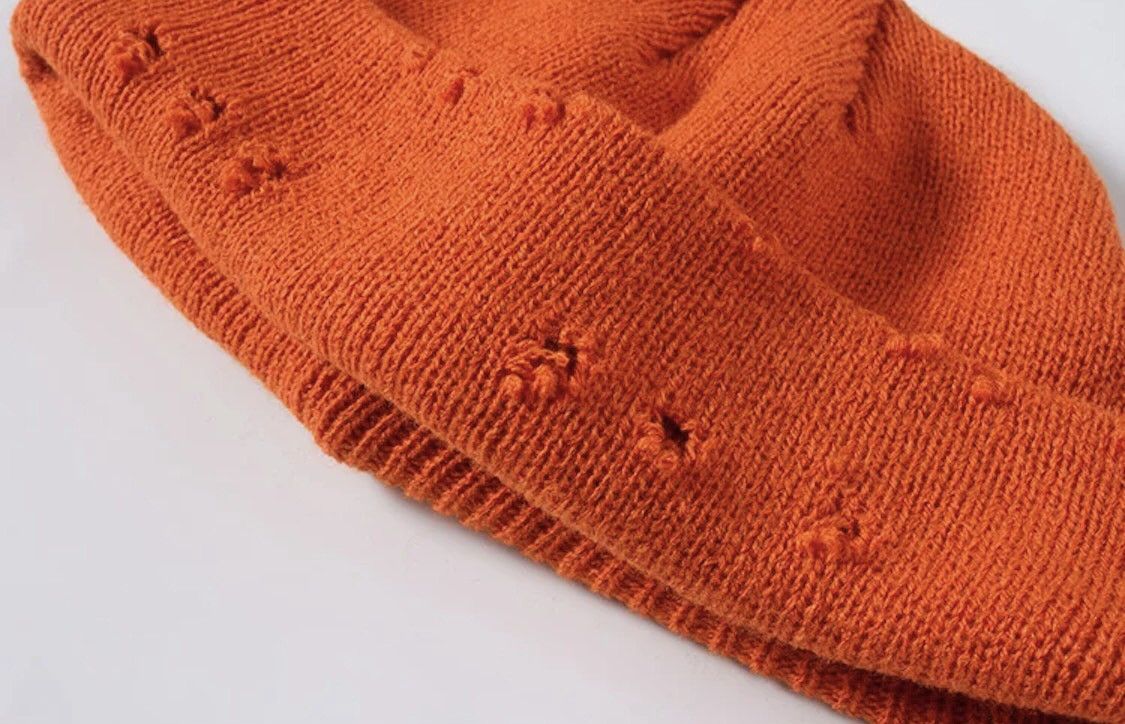 Other Beanies Hats Ripped Holes Knitted Size ONE SIZE - 4 Thumbnail