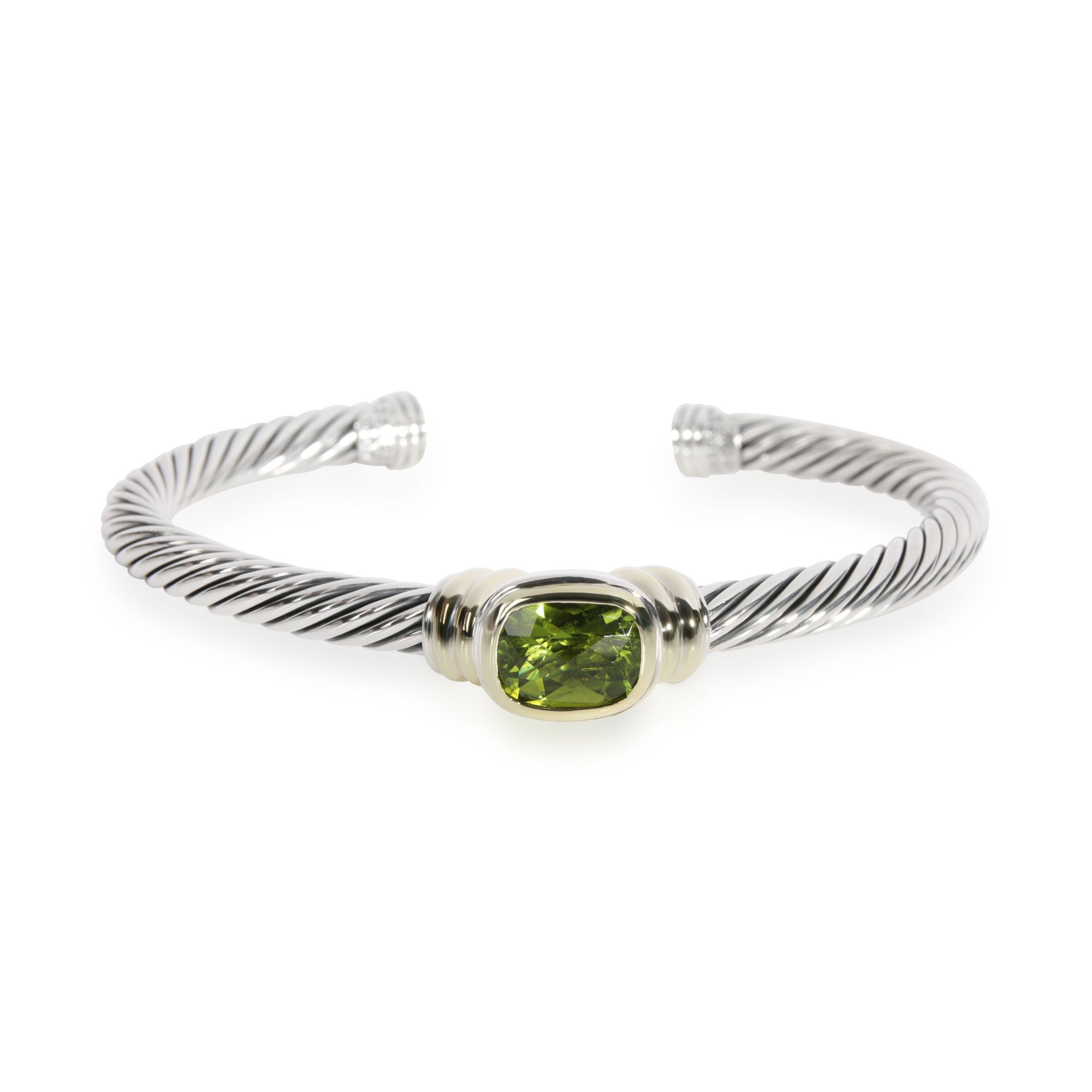 image of David Yurman Noblesse Peridot Bangle In 14K Yellow Gold & Sterling Silver, Women's