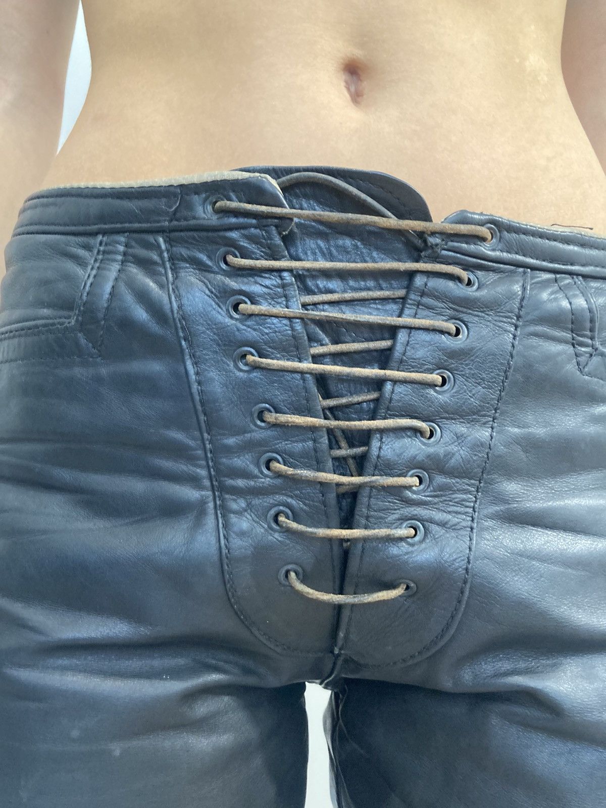 Other Vintage Custom Made Leather Pants Size 29" - 8 Thumbnail