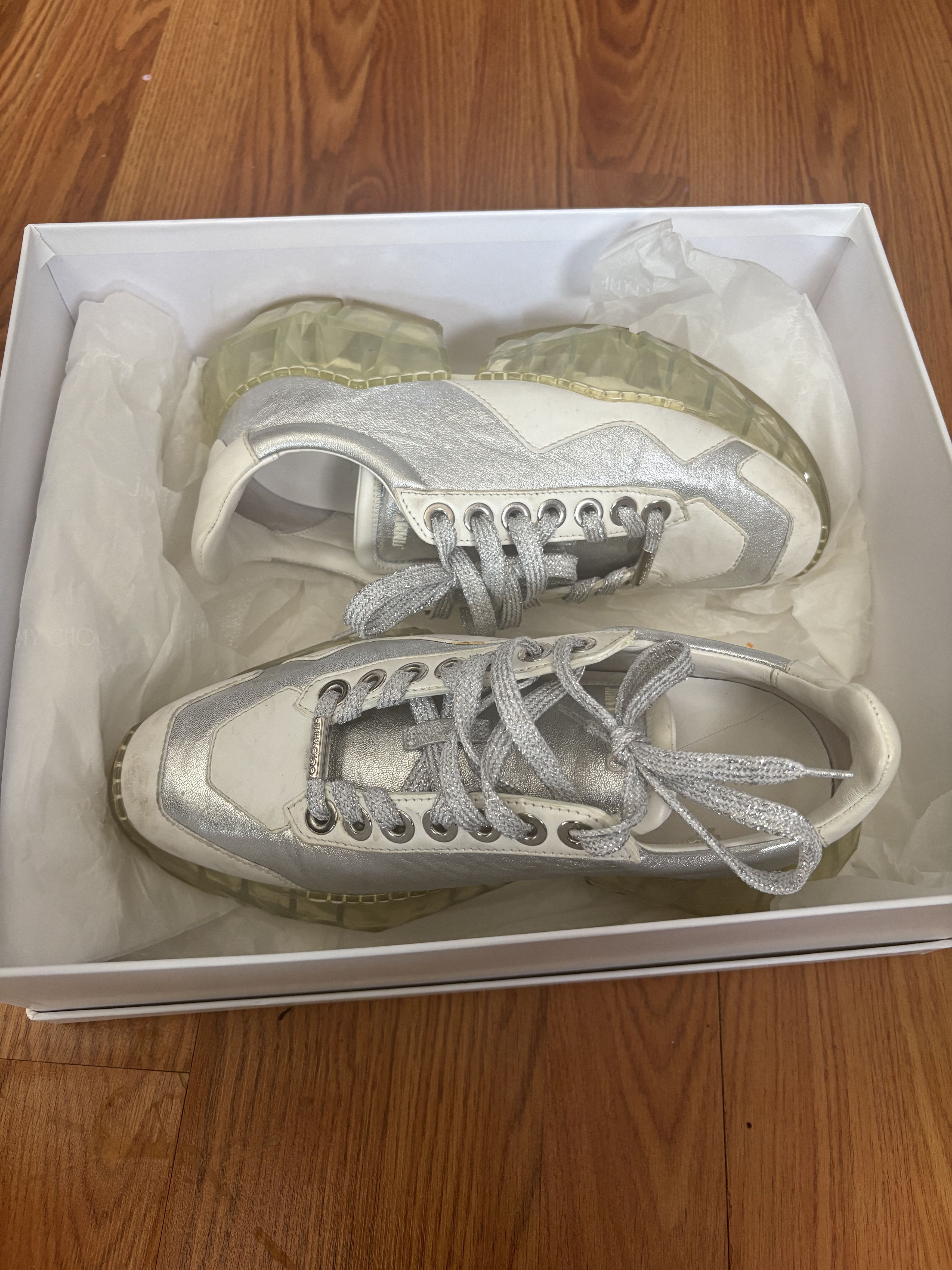 Jimmy Choo Jimmy Choo silver sneakers Size US 7.5 / IT 37.5 - 1 Thumbnail