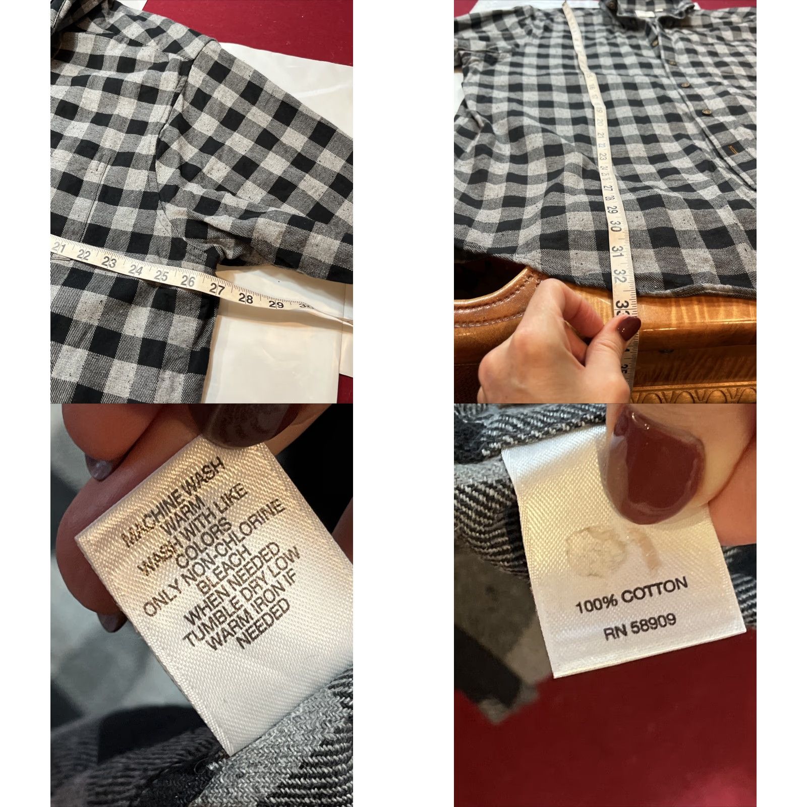 Vintage ROWM Black Gray Checkered Shirt Mens Button Long Sleeve Size 2XB Cotton Winter Shirt Size US XXL / EU 58 / 5 - 8 Thumbnail