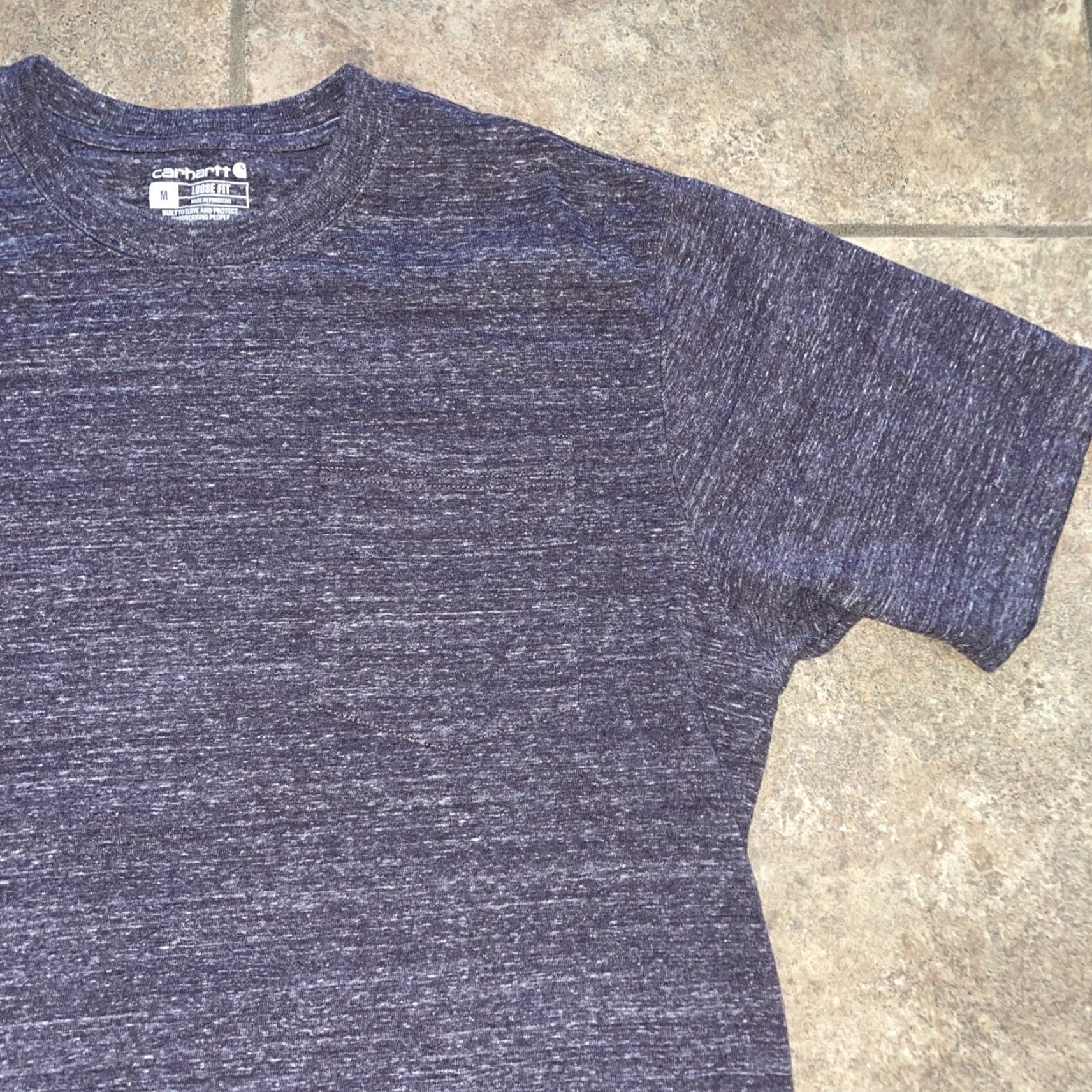 Carhartt VINTAGE Carhartt T-Shirt Men Medium Cotton Pocket Tee Purple 90s Loose Fit Size US M / EU 48-50 / 2 - 2 Thumbnail