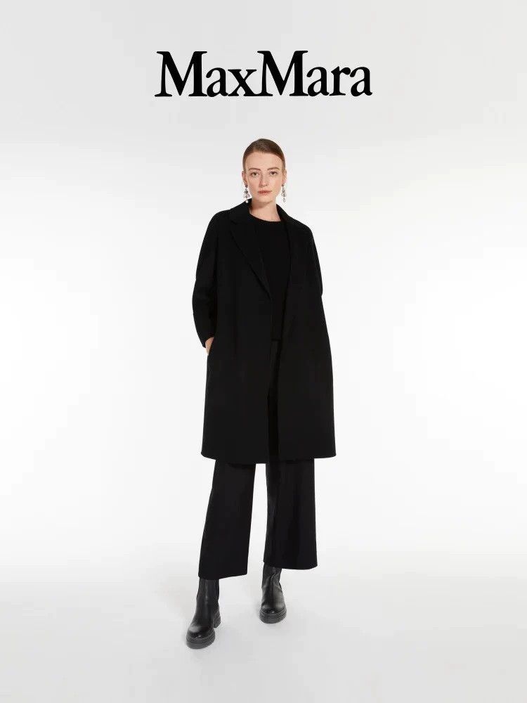 Max Mara Max Mara Studio Bathrobe Black Wool Coat Size S / US 4 / IT 40 - 2 Thumbnail