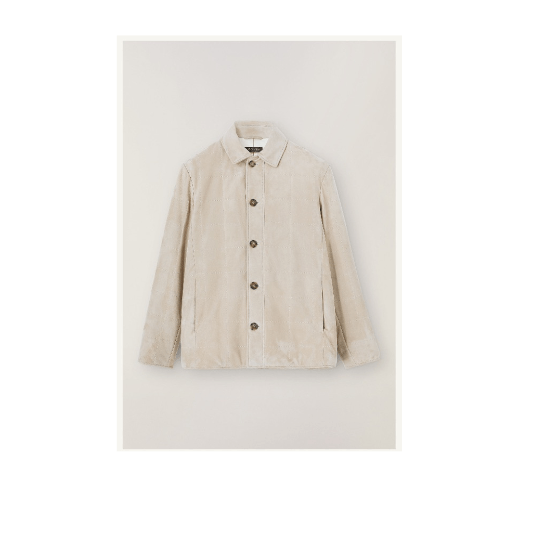 Loro Piana o1srvl11e1224 Quilted Shirt Bomber Jacket in Cream Size US L / EU 52-54 / 3 - 1 Thumbnail