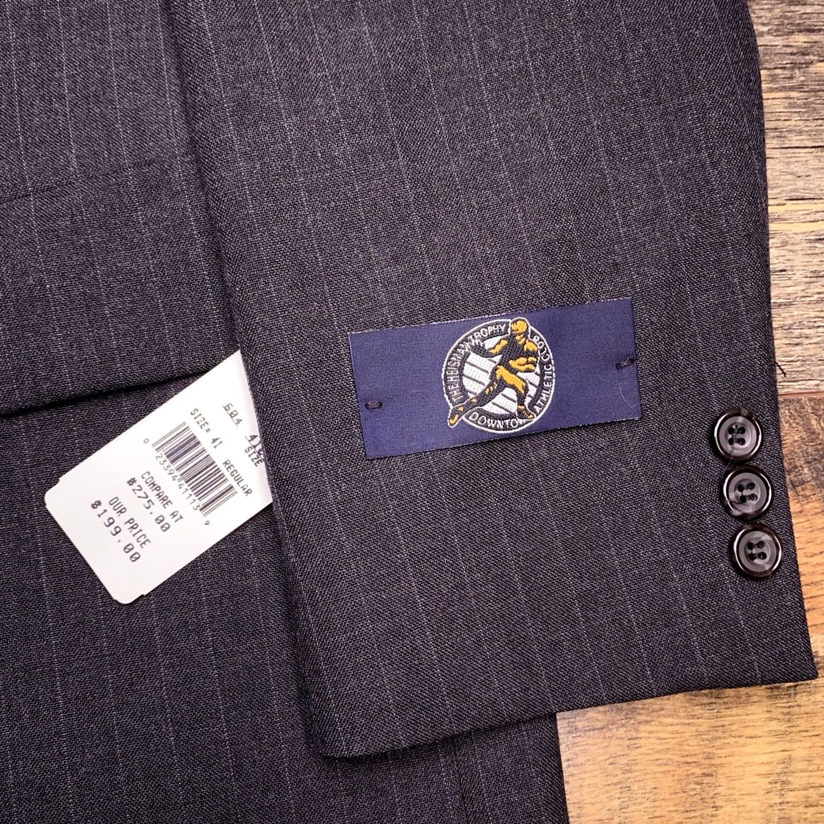 Vintage VINTAGE Kuppenheimer Suit 41R Gray Striped Worsted Wool 2 Piece Men 90s 80s Formal Wedding Size 42R - 7 Thumbnail