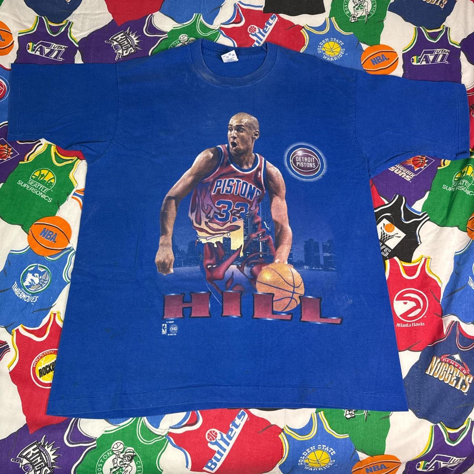 VTG 1990s NBA Grant Hill Detroit Pistons Mens Sz XL X-Large