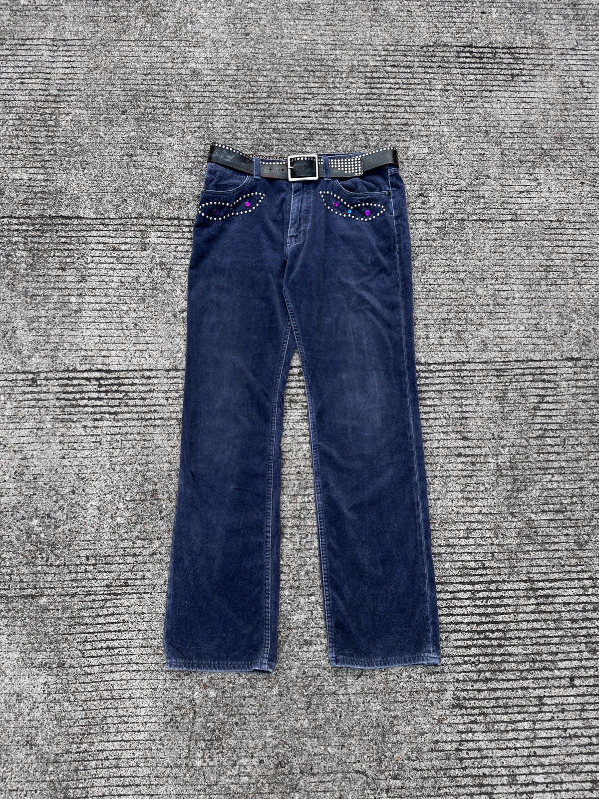 Number (N)ine Number Nine velvet rhinestone pants | Grailed