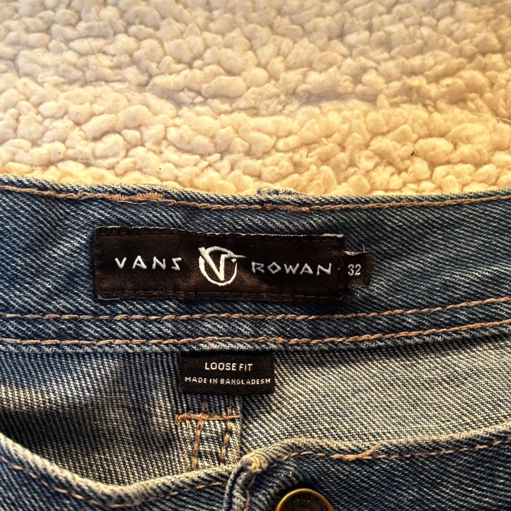 Vans VANS Rowan Zorilla Signature Workwear Jeans Denim 34 Unisex Adults Regular 34x28 Blue Straight Boys Mens Girls Womens Size US 34 / EU 50 - 3 Thumbnail