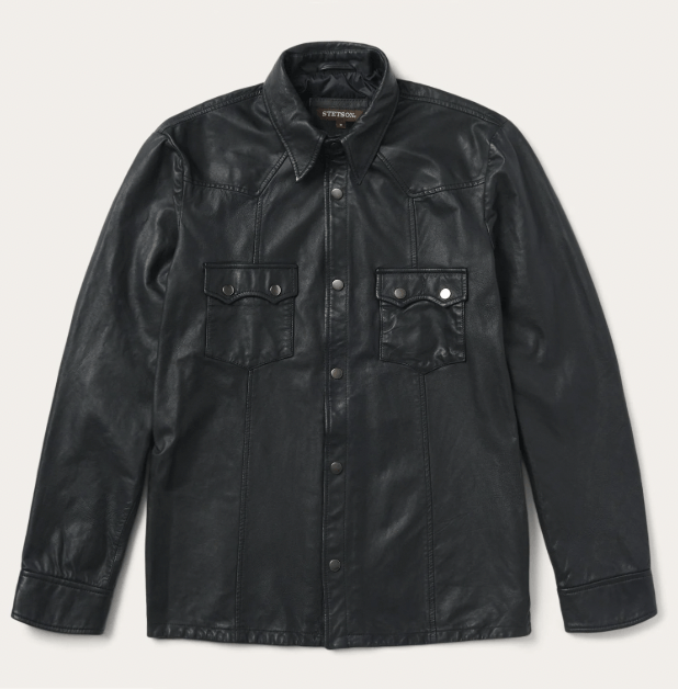 Stetson STETSON Leather Western Shirt Jacket - Size XXL Size US XXL / EU 58 / 5 - 1 Thumbnail